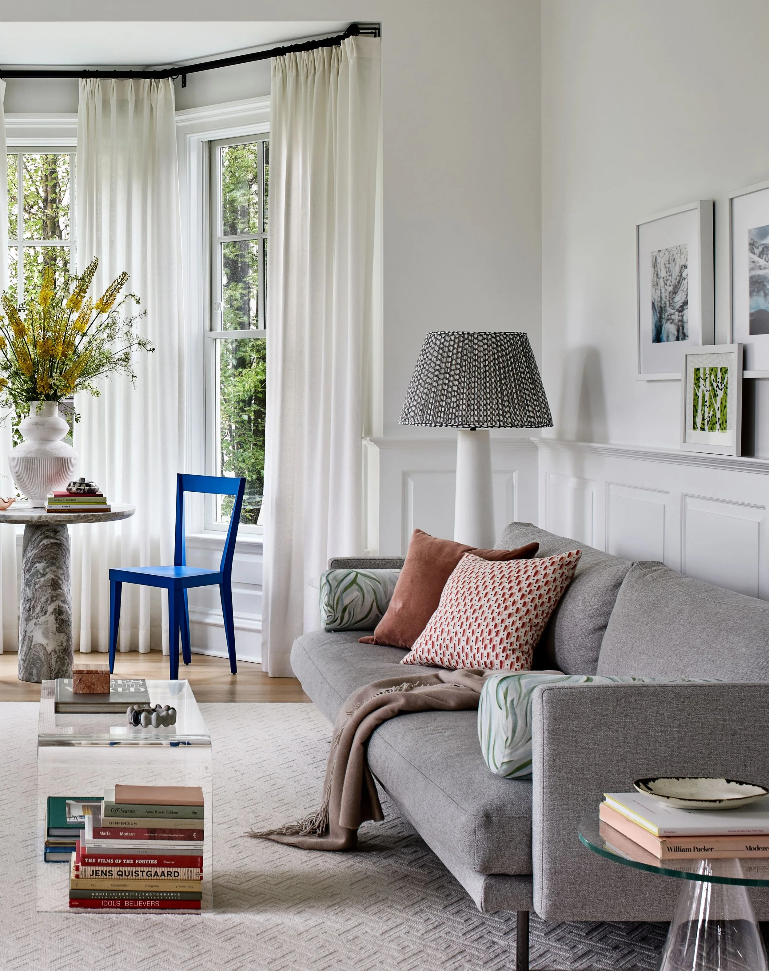 Interesting colorful living room