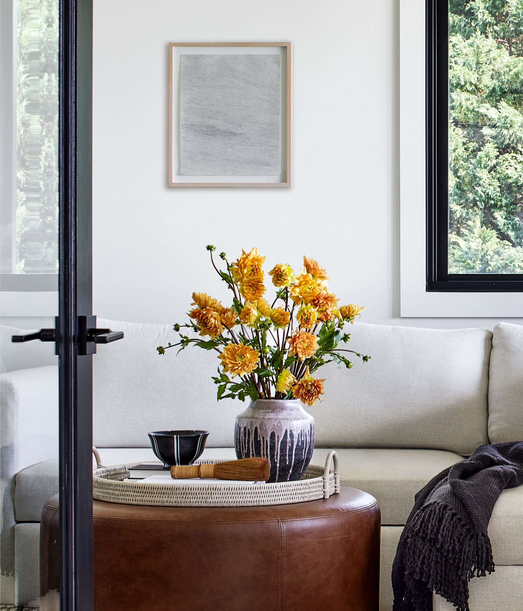 pop of color in family room