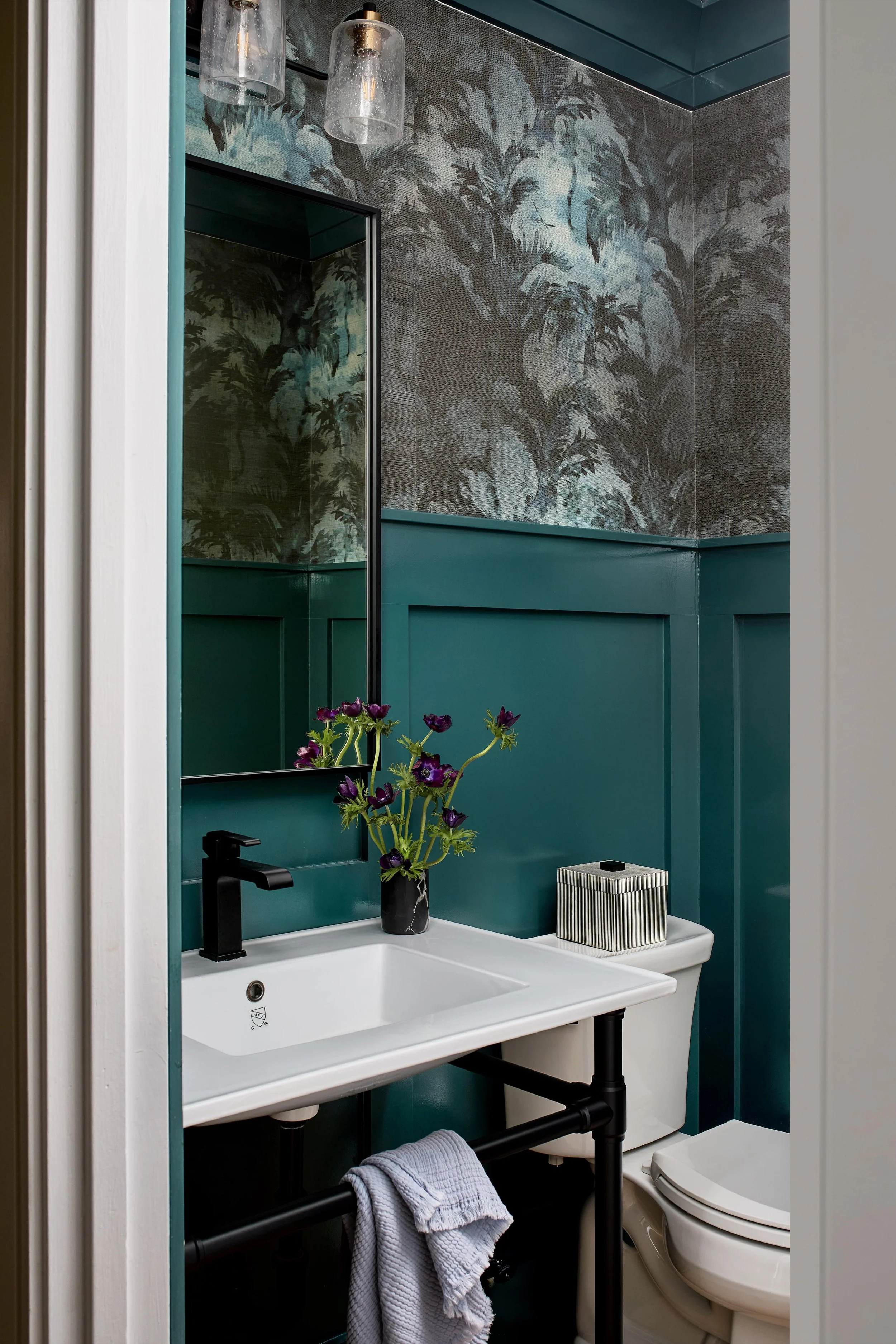 Eskayel wallpaper moody powder room