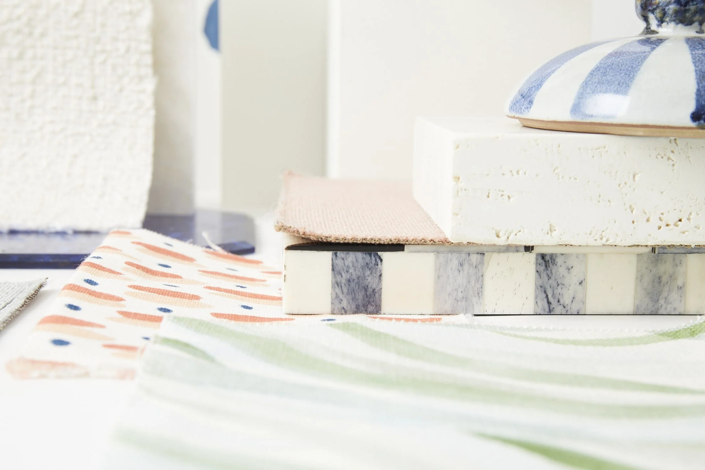 Material closeup by top DC decorator 