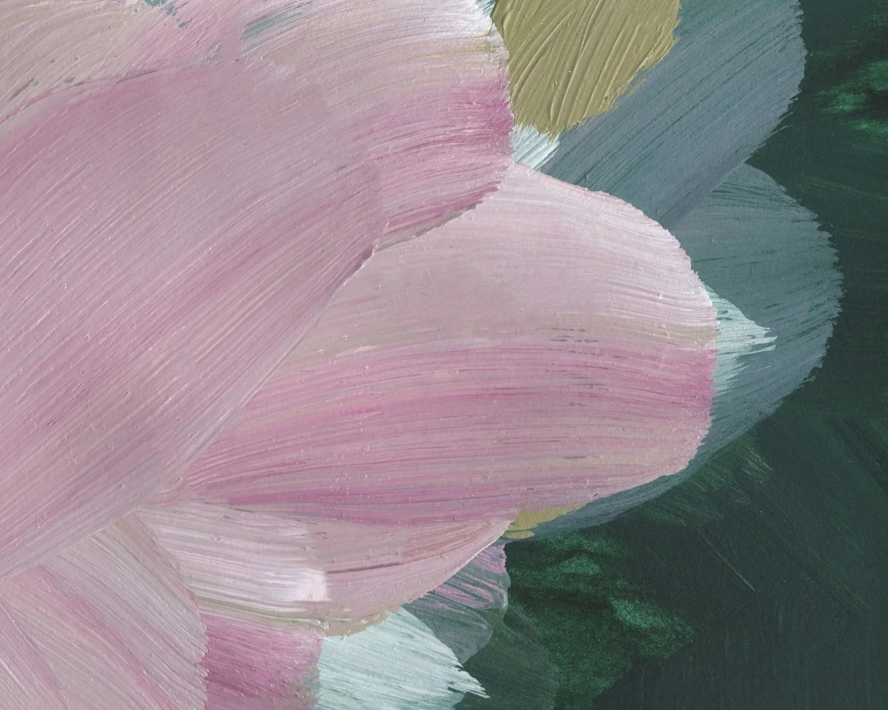 Abstract painted background in greens and pinks for Voice Lessons FAQ