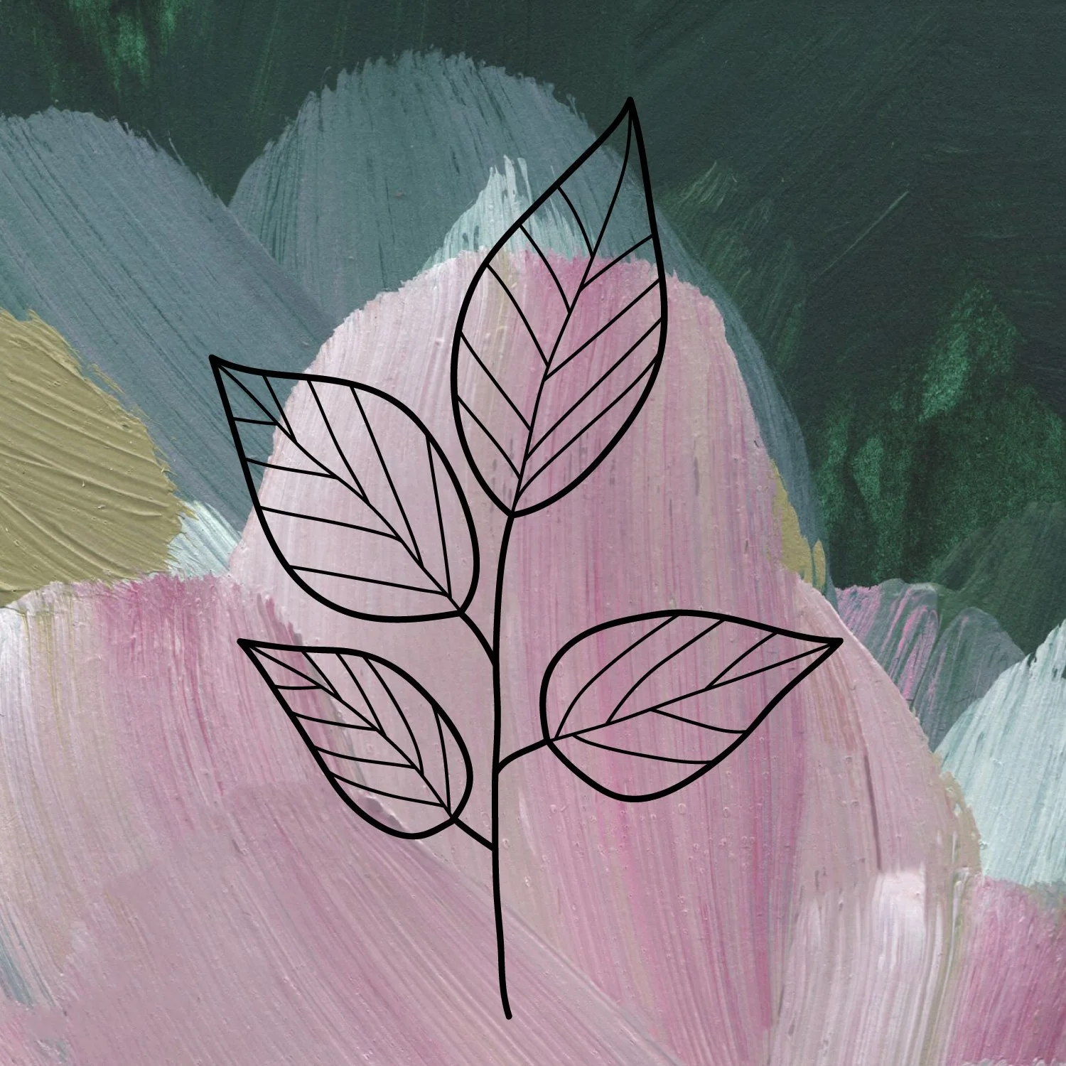 Leaf outline over abstract background to decorate Voice Lessons FAQ