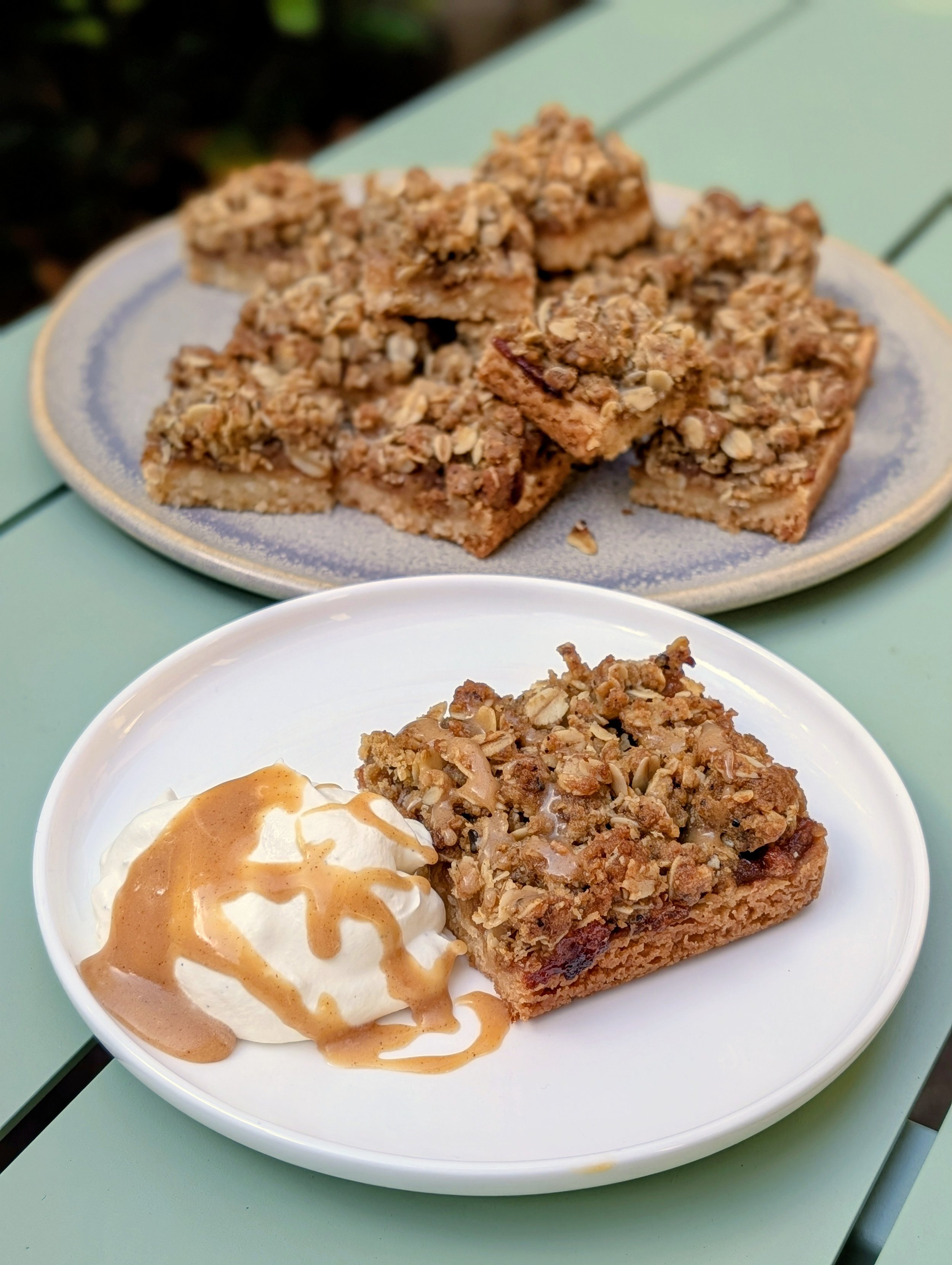 Apple Slice with ANZAC Crumble