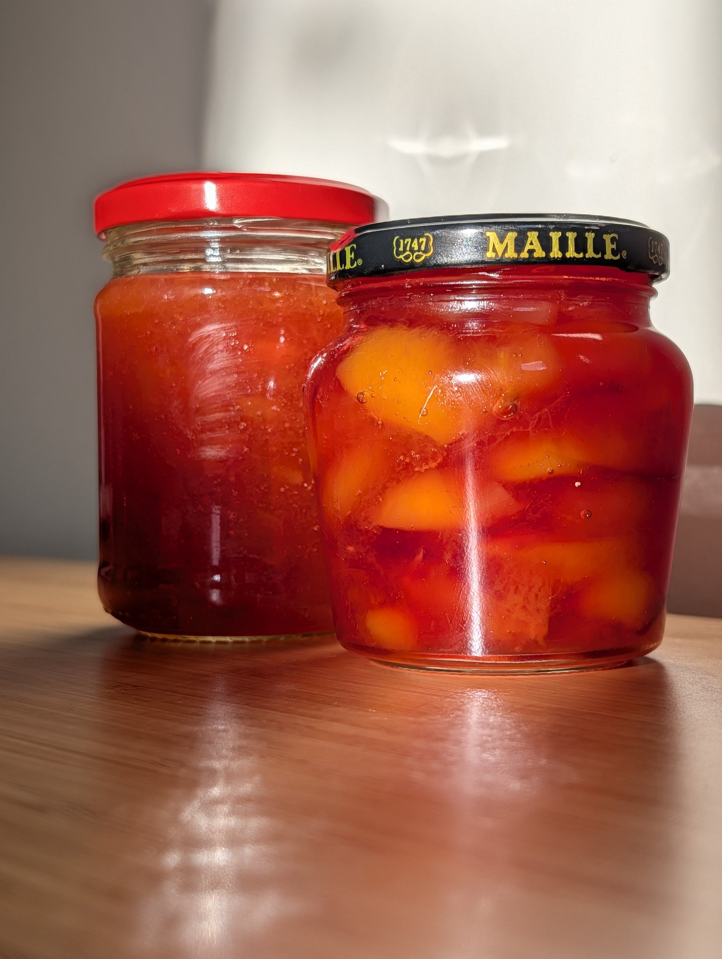 Nectarine Jam, two ways