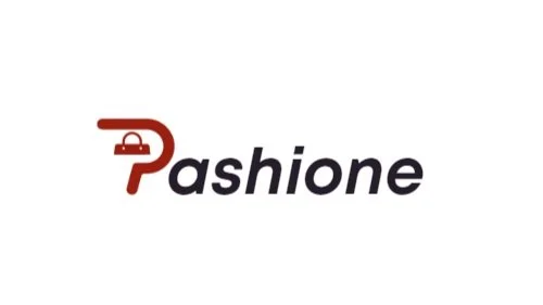 The logo of Pashone featuring a stylized letter P with an iron icon, and the word "Pashone" in black font.