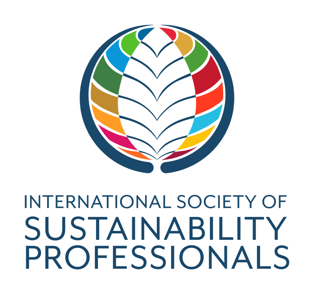 A colorful globe logo with a leaf design in the center and a blue border. Below, the text reads 'International Society of Sustainability Professionals'.