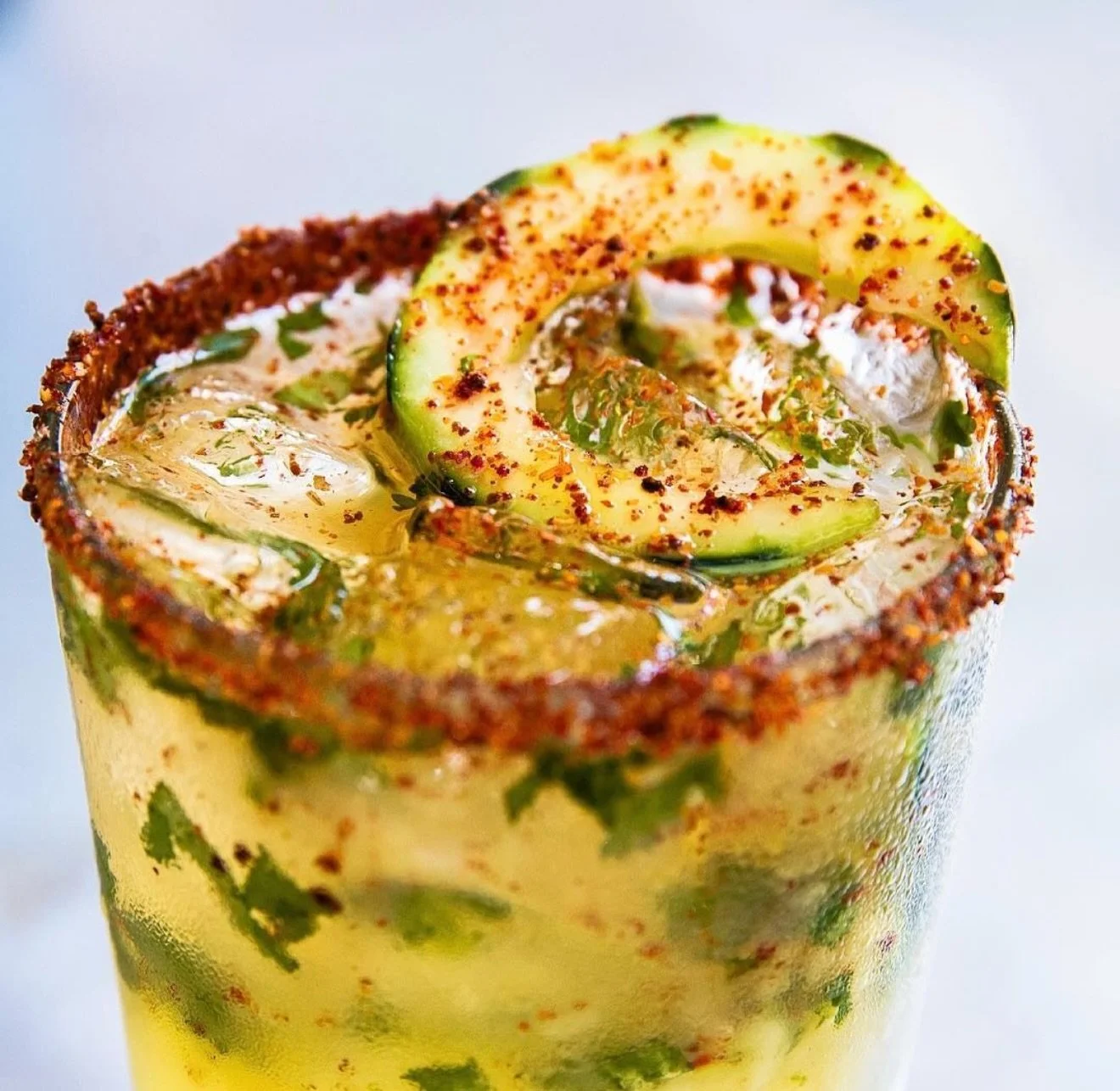 Cucumber-Cilantro-Margarita muddled and served with fresh organic blue agave &amp; lime juice 😋Your choice whether on the rocks or frozen! 
#houstonmargaritas 
#cypresstx 
#katytx 
#houstonrestaurants 
#happyhour