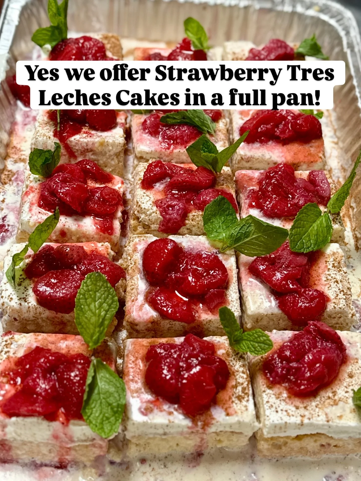✅Birthday party fiesta and need a dessert to finish off great? Yes we offer our House made Strawberry Tres leches cake in full size pans 🍰 Inquire now! 
#cypresstexas 
#katytx 
#houstonrestaurants 
#houstondesserts