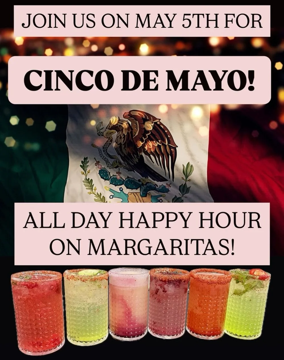 ❇️CINCO DE MAYO  celebrate with us and enjoy HAPPY HOUR  PRICING ON ALL MARGARITAS ALL DAY 
#cypresstx 
#houstonhappyhour 
#cincodemayoparty 
#houstonrestaurants 
#houstonmexicanfood