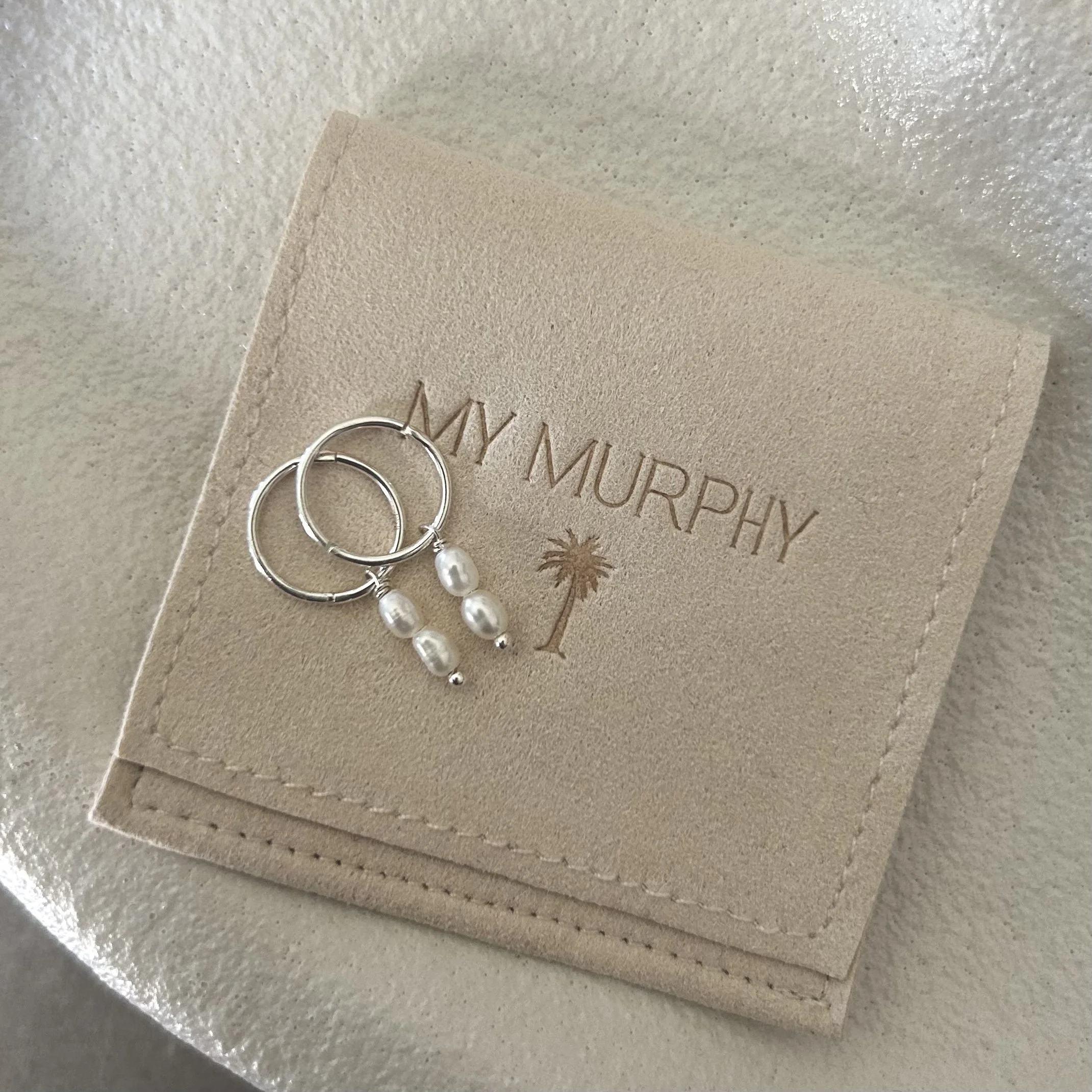 Small Freshwater Pearl Hoops Silver