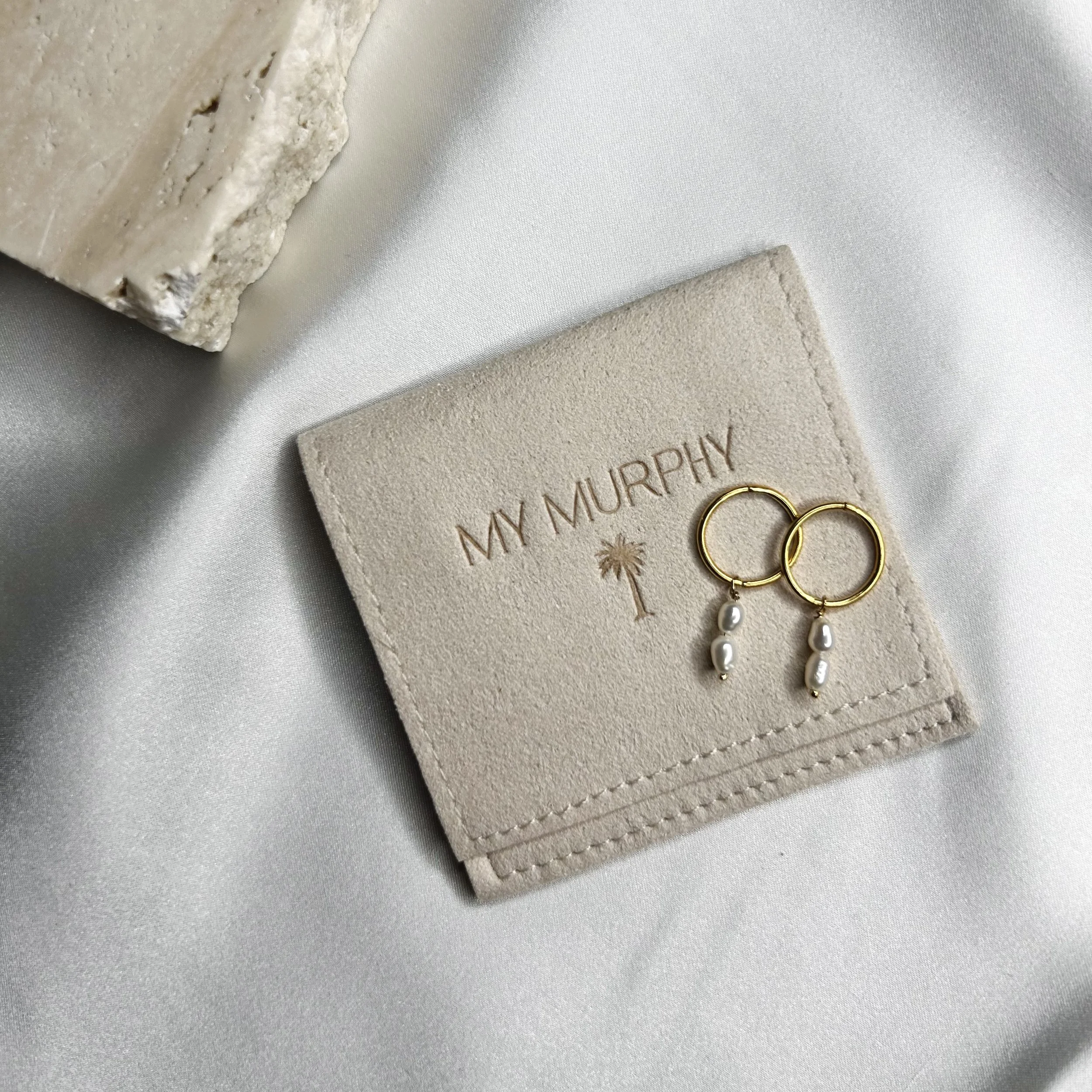 Small Freshwater Pearl Hoops Gold