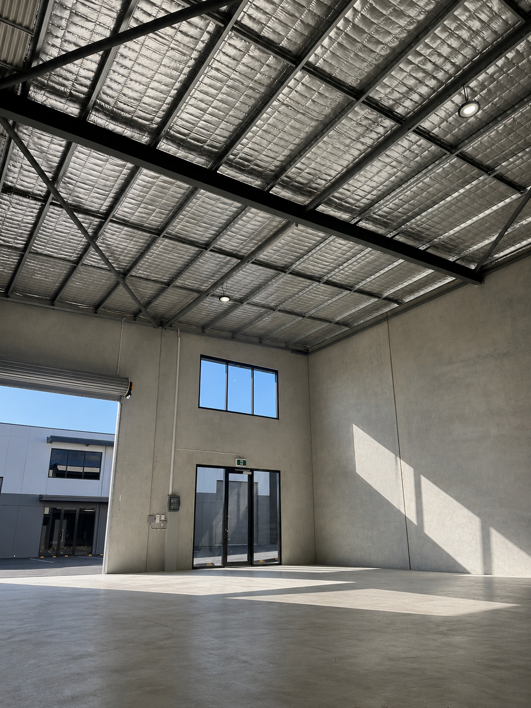 Interior warehouse space within Southlink Denmark industrial development featuring concrete tilt panel construction and open floor area.