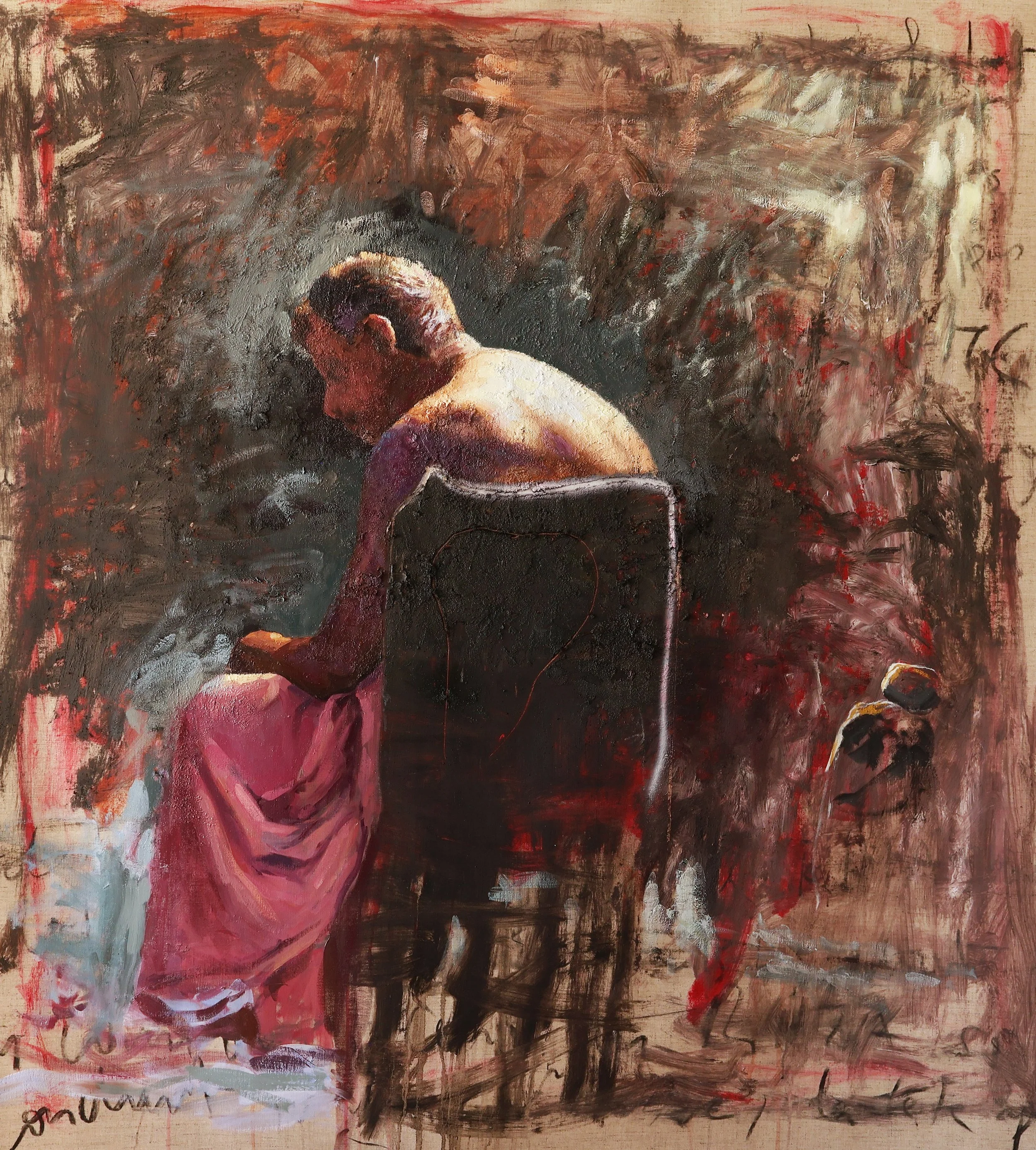 Seated figure