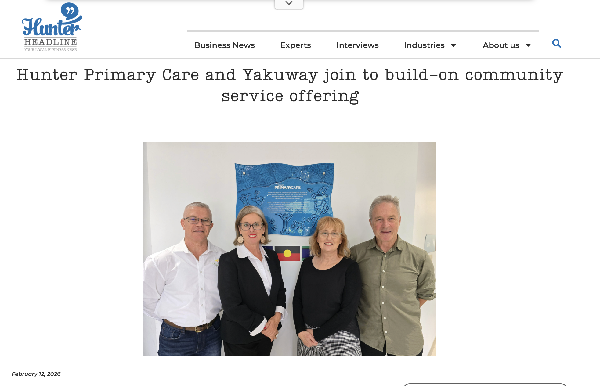 Yakuway &amp; Hunter Primary Care Featured in Hunter Headline