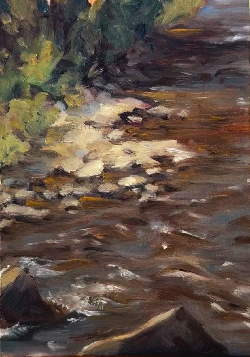 "Pitstop in Sula" 6x8 Plein Air Painting in Oil