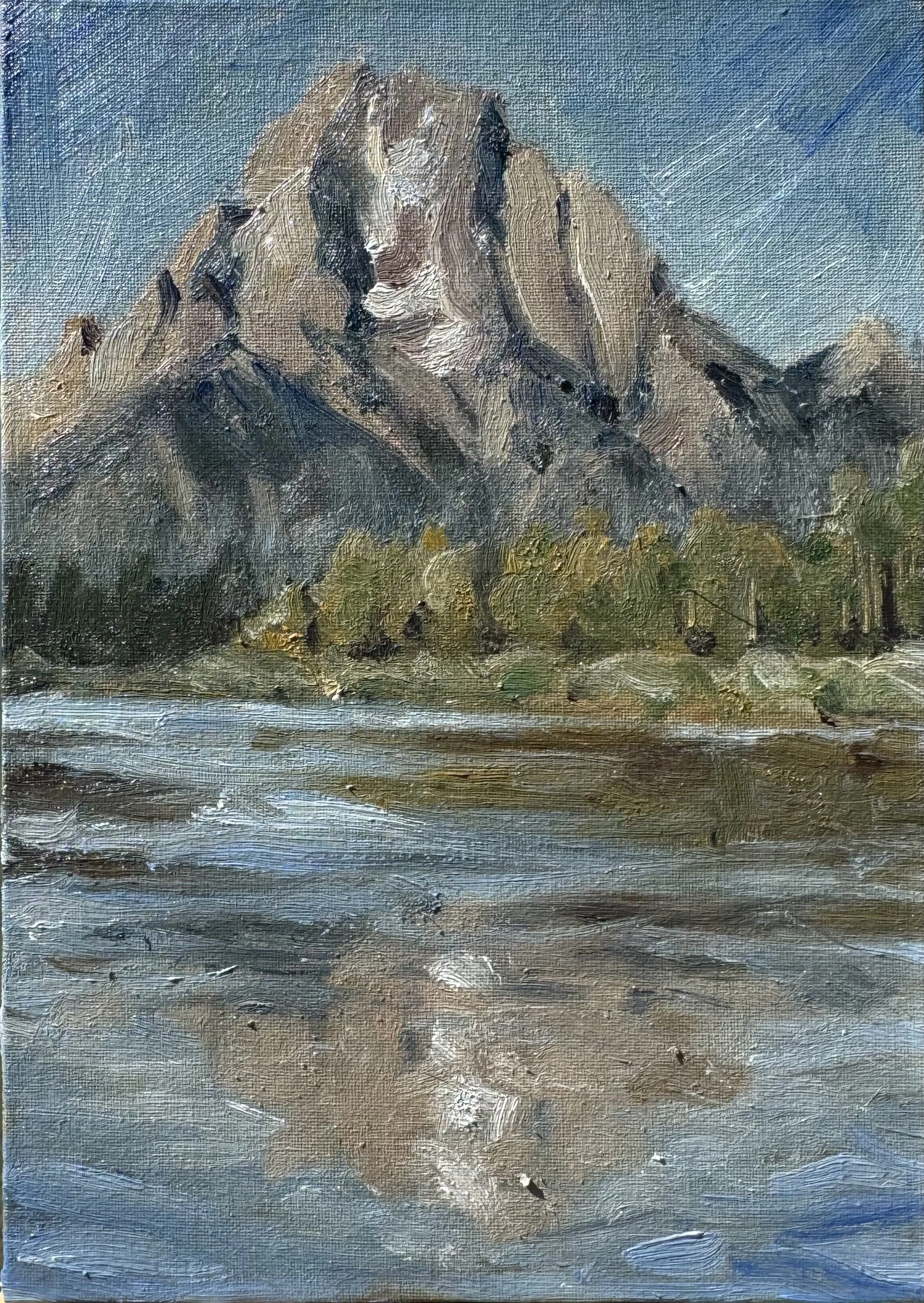 "Summer at Grand Teton" 6x8 Plein Air Painting in Oil