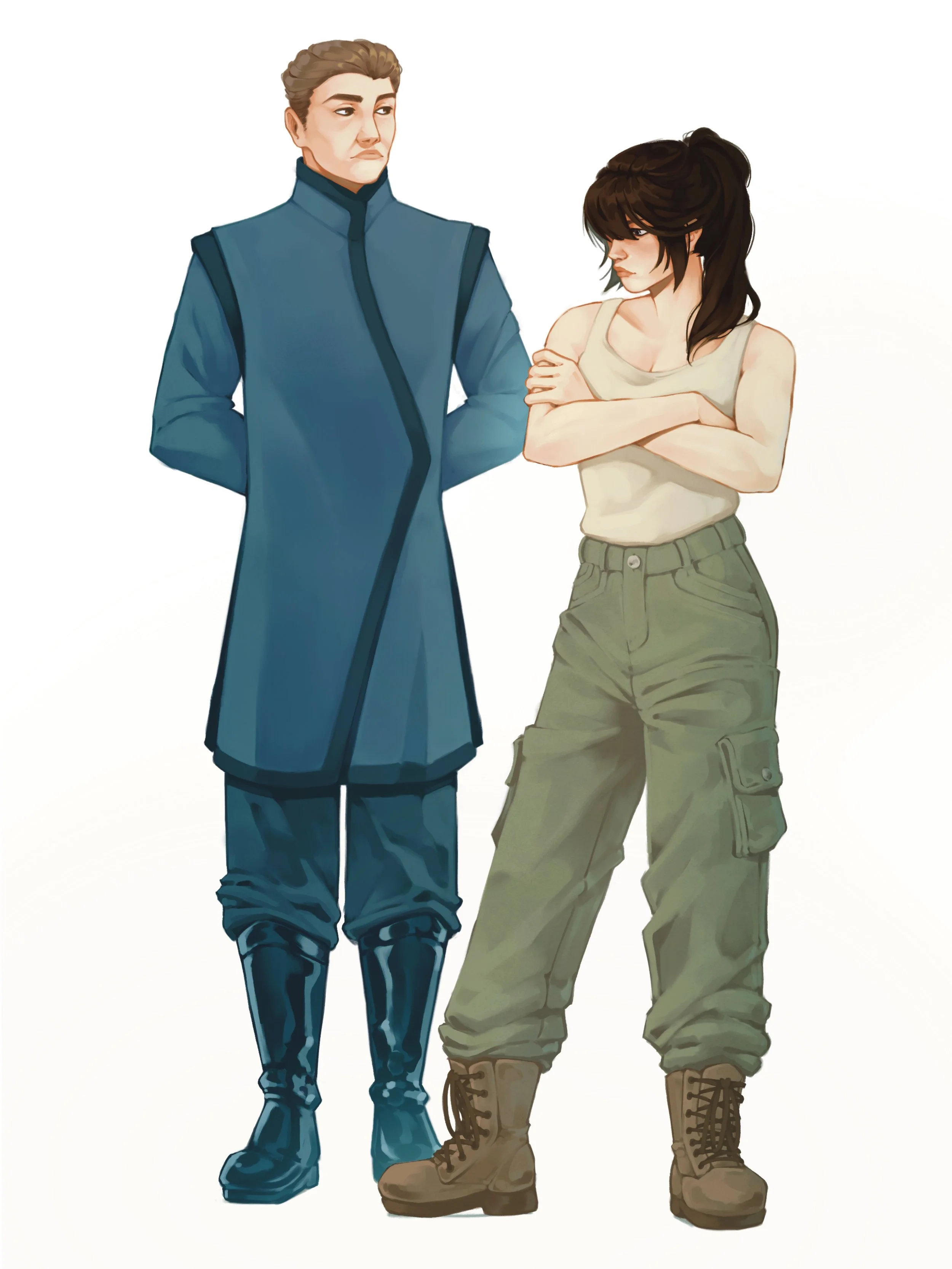 "Neeve & PC Williams" Character Art | Commission (original characters owned by Sarah Goldin)