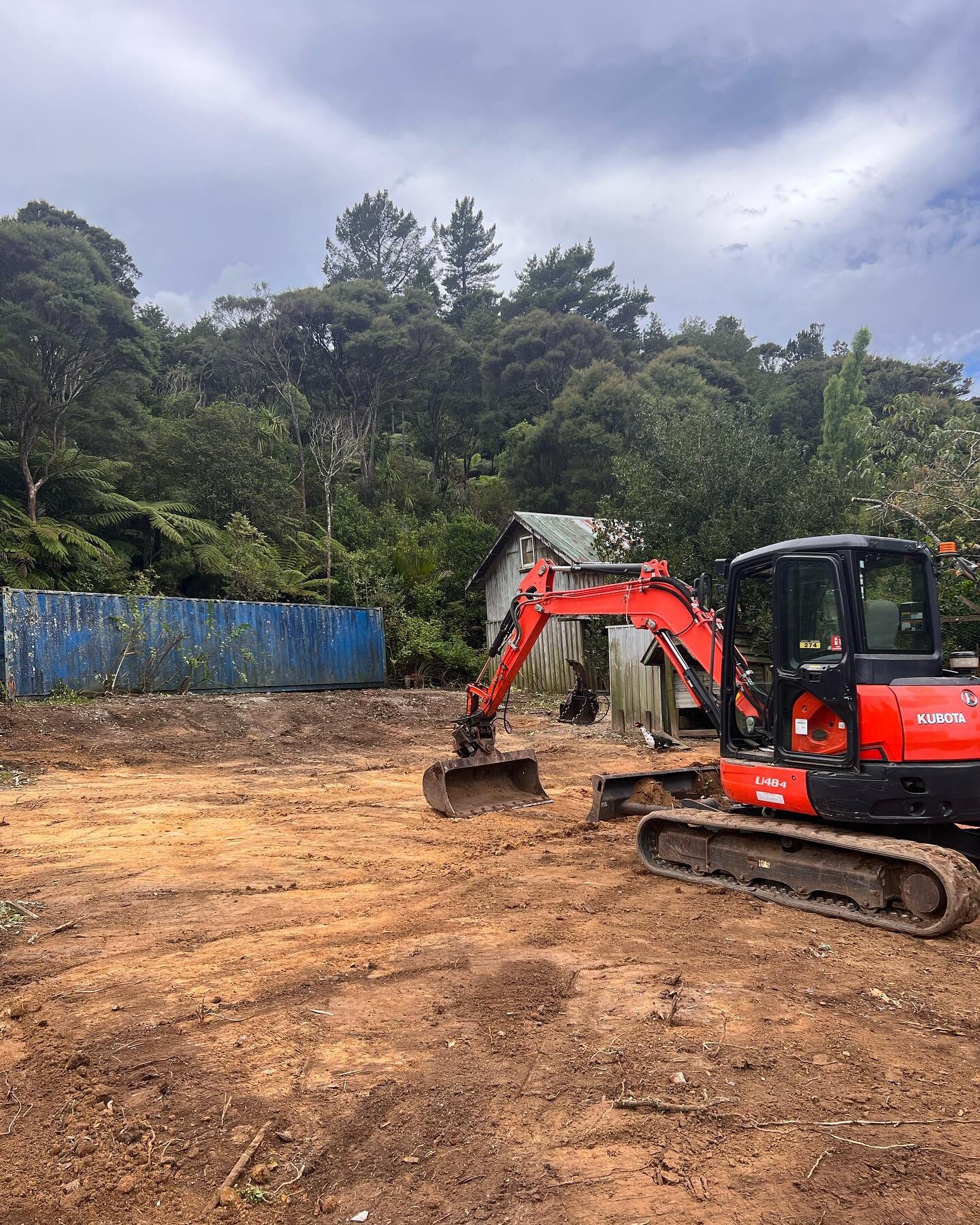 Transforming outdoor spaces one job at a time! Check out our team at Shaw Contracting Services clearing bush with our Kabota U4.5 and grab bucket to prepare for top soil and a new lawn. Contact us for all your excavation and landscaping needs. #lands