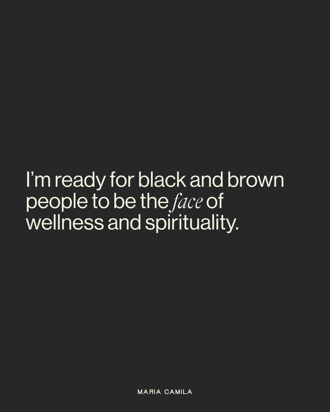 before you go twisting my words, this does not mean no white people. ⁠
⁠
it means - i'm ready for mainstream wellness to be centered around black and brown people's experiences. ⁠
⁠
for BIPOC to be who you think of when you think of ✨ wellness ✨ ⁠
⁠
