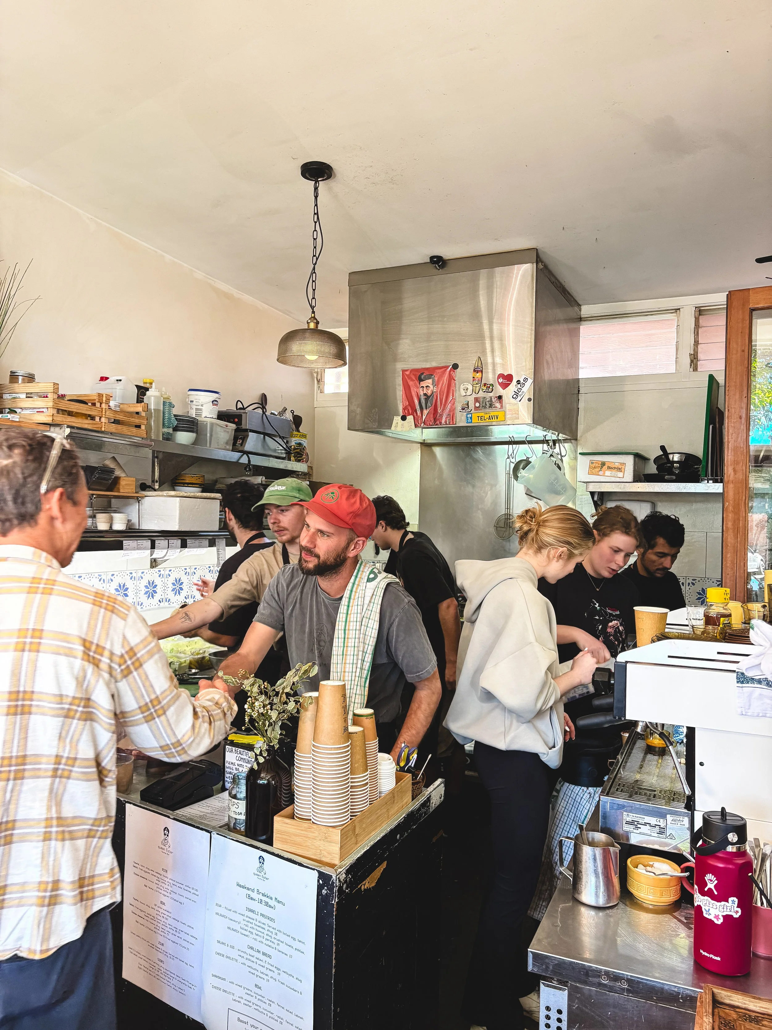 Greeting a costumer mid service at queen ester