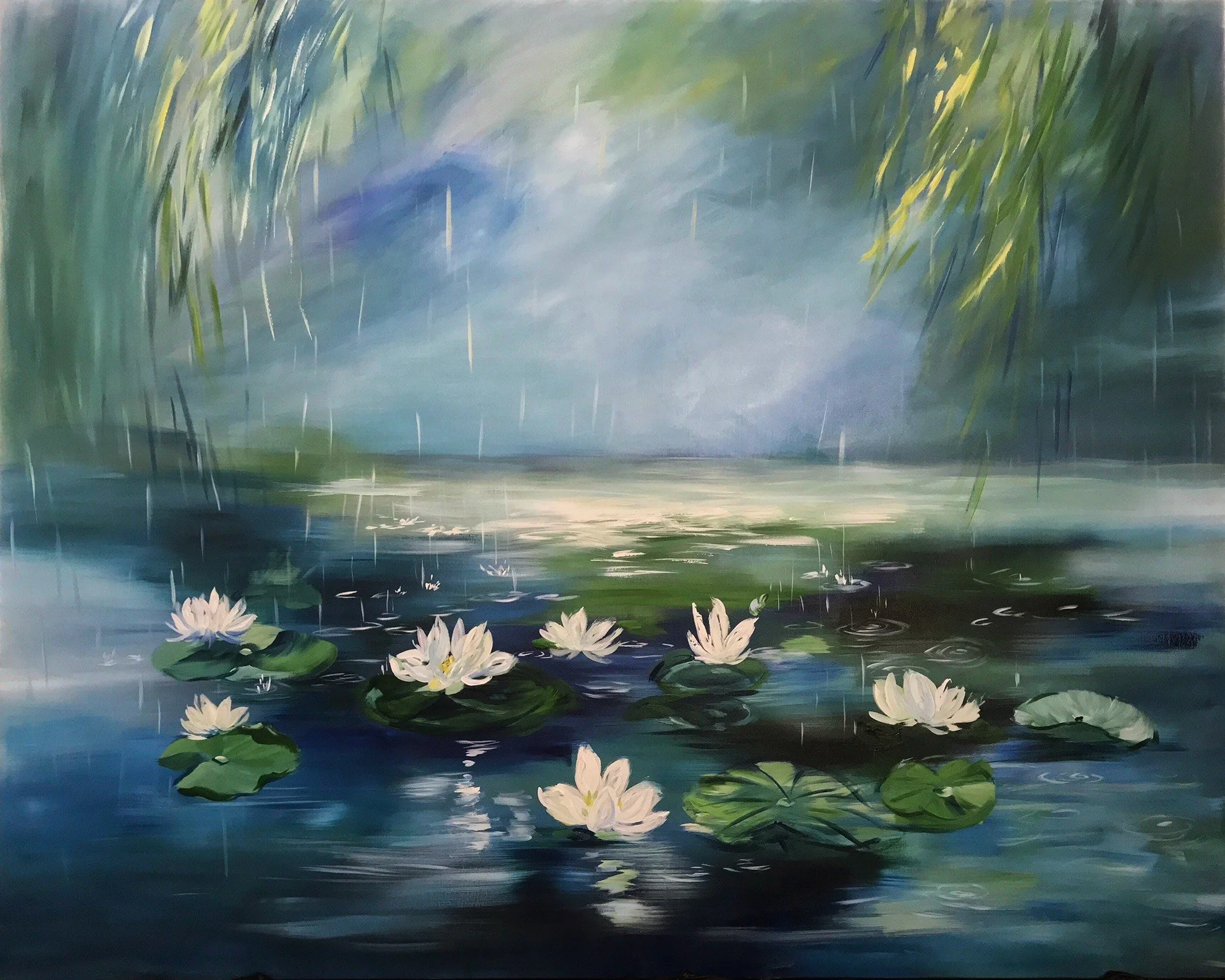 Waterlily 
6ft*7.5ft  
Acrylic on the Wall 2020
 