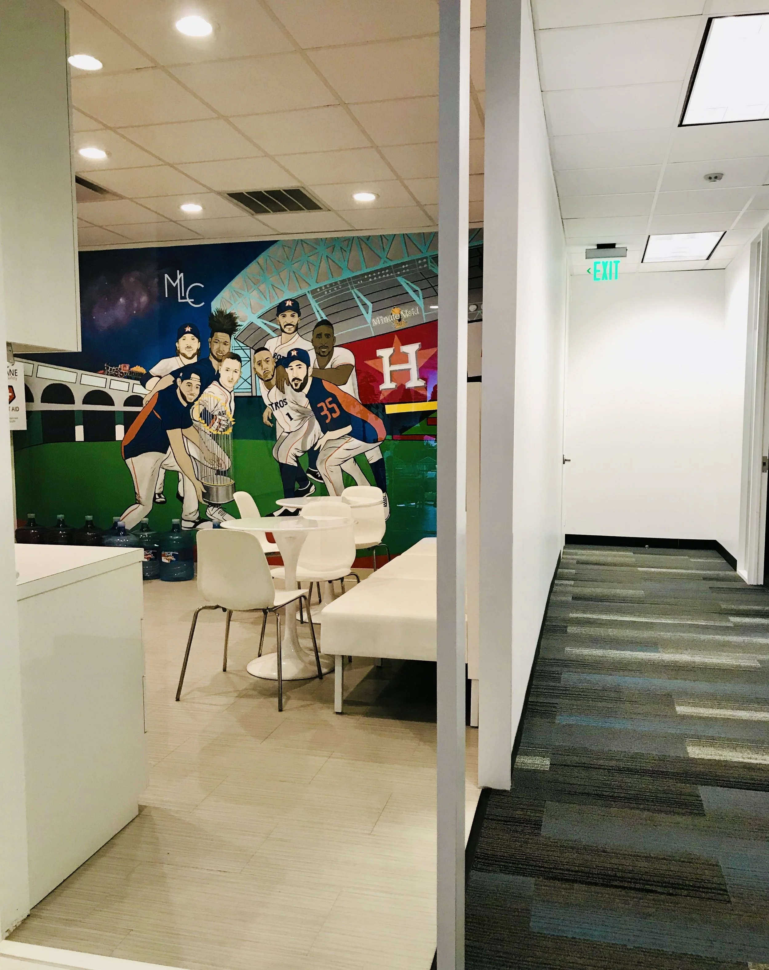 Minute Maid Park: Home of the Houston Astros 
11ft*16ft  
Acrylic on the Wall 2020
