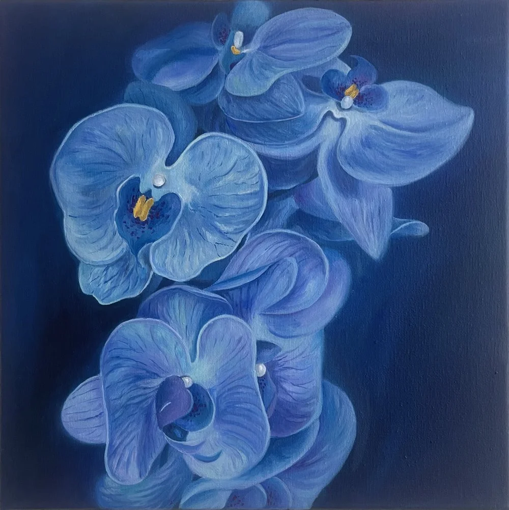 Blue Orchid  
12in*12in 
Oil on Canvas 2023