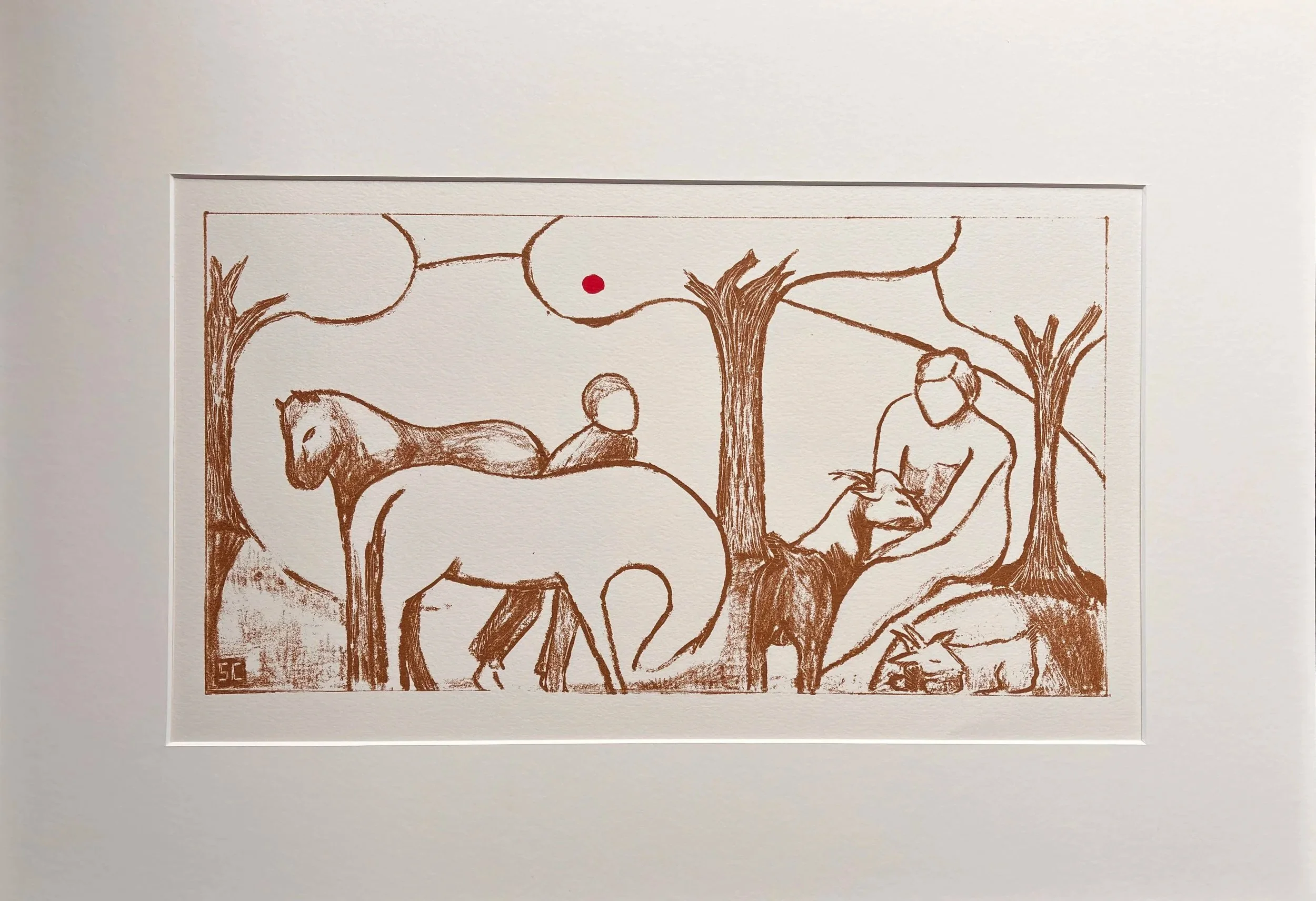 ADAM'S APPLE  Hand-printed screen-print by Sophie Crockett.