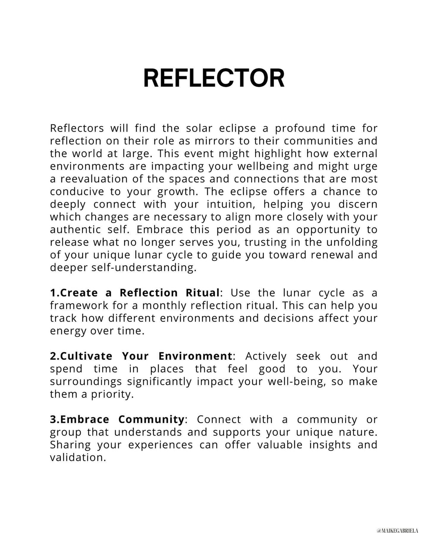 3 Actionable Steps To Uplevel During The Solar Eclipse.

Let me know in the comments if this resonates.

#humandesign #manifestor #generator #reflector #projector #manifestinggenerator #newparadigm #solareclipse