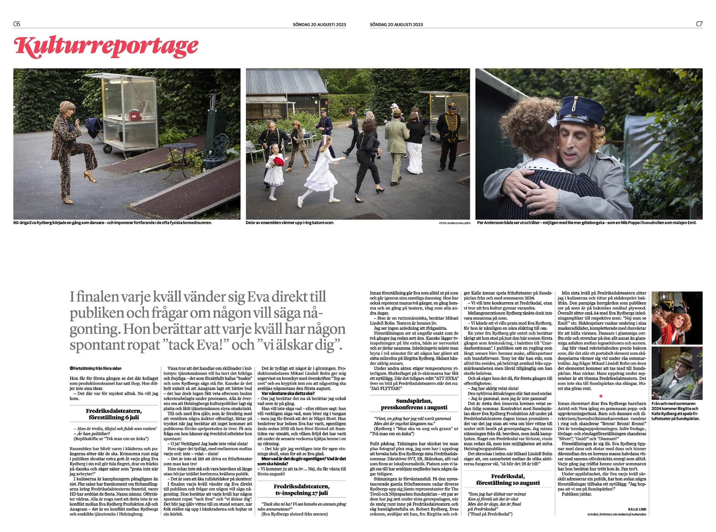 Eva Rydberg gör sin sista föreställning efter 30 år på Fredriksdalsteatern 