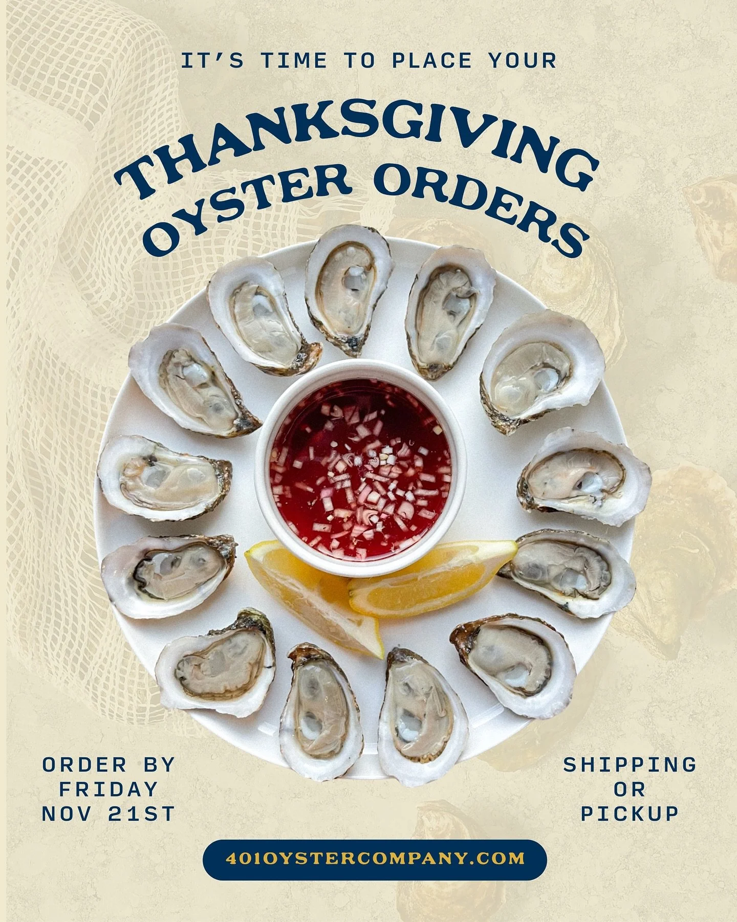 Time to get those Thanksgiving oysters on lock 🦪 We&rsquo;re making it easy this year by having a designated pickup day in Charlestown for local folks, or you can of course have them shipped directly to your front door. 

WHAT TO KNOW: 
🦪 Place you