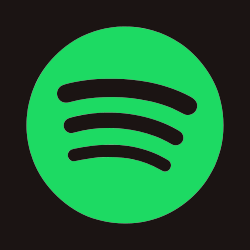 Green Spotify logo on a black background