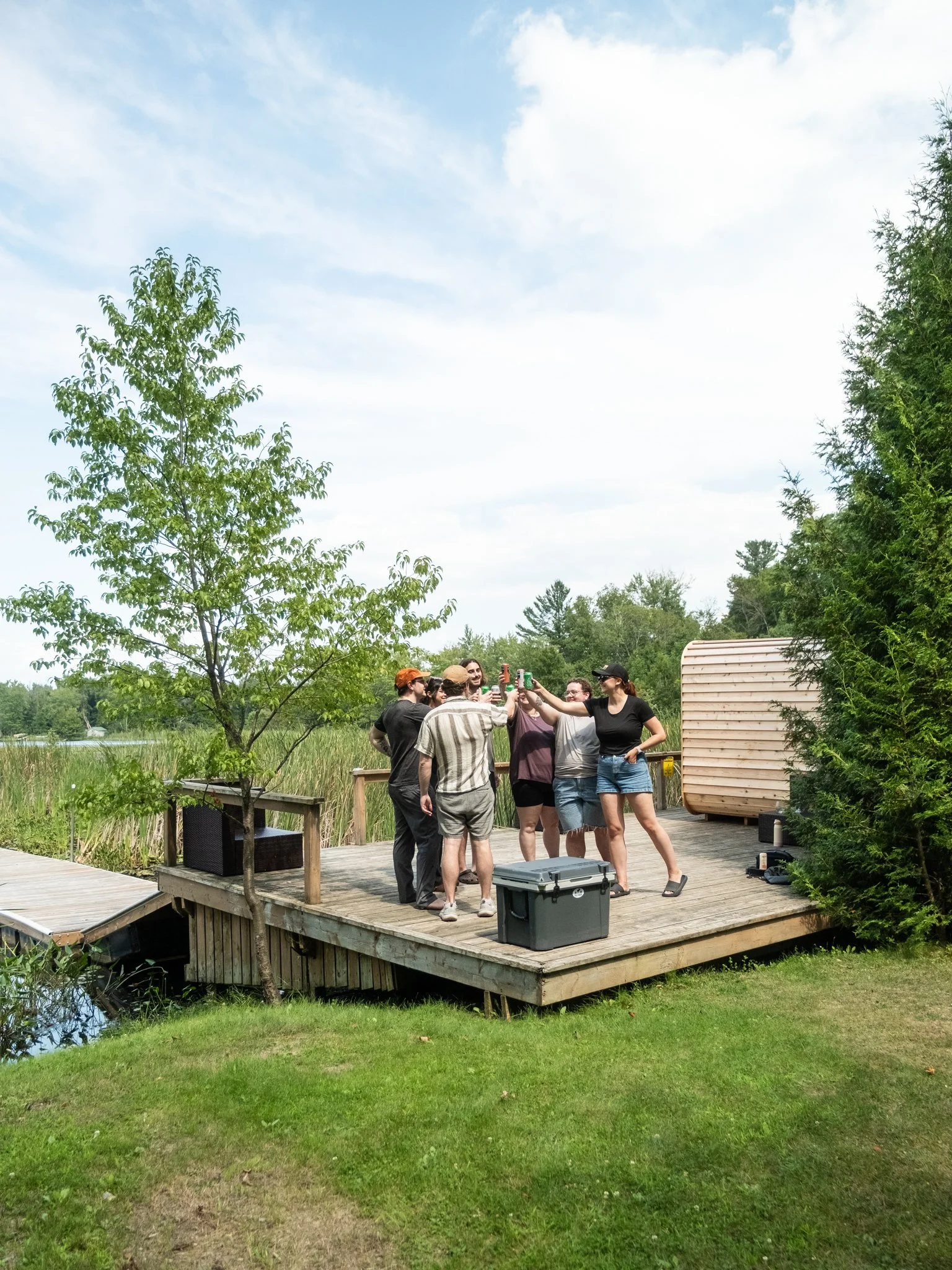 Gather for drinks on the dock