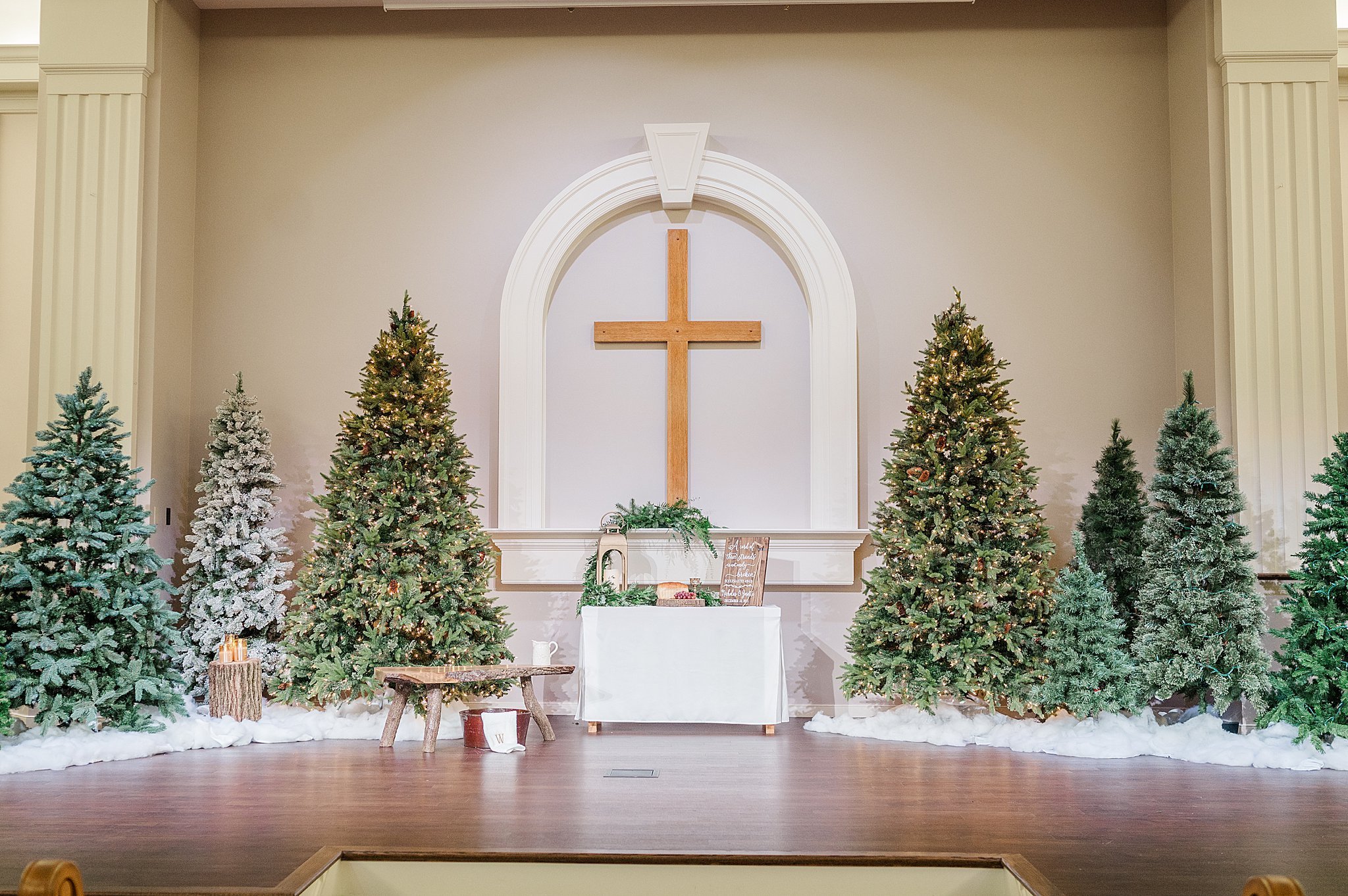 Mellinger Mennonite church Winter Wonderland Wedding Lancaster PA