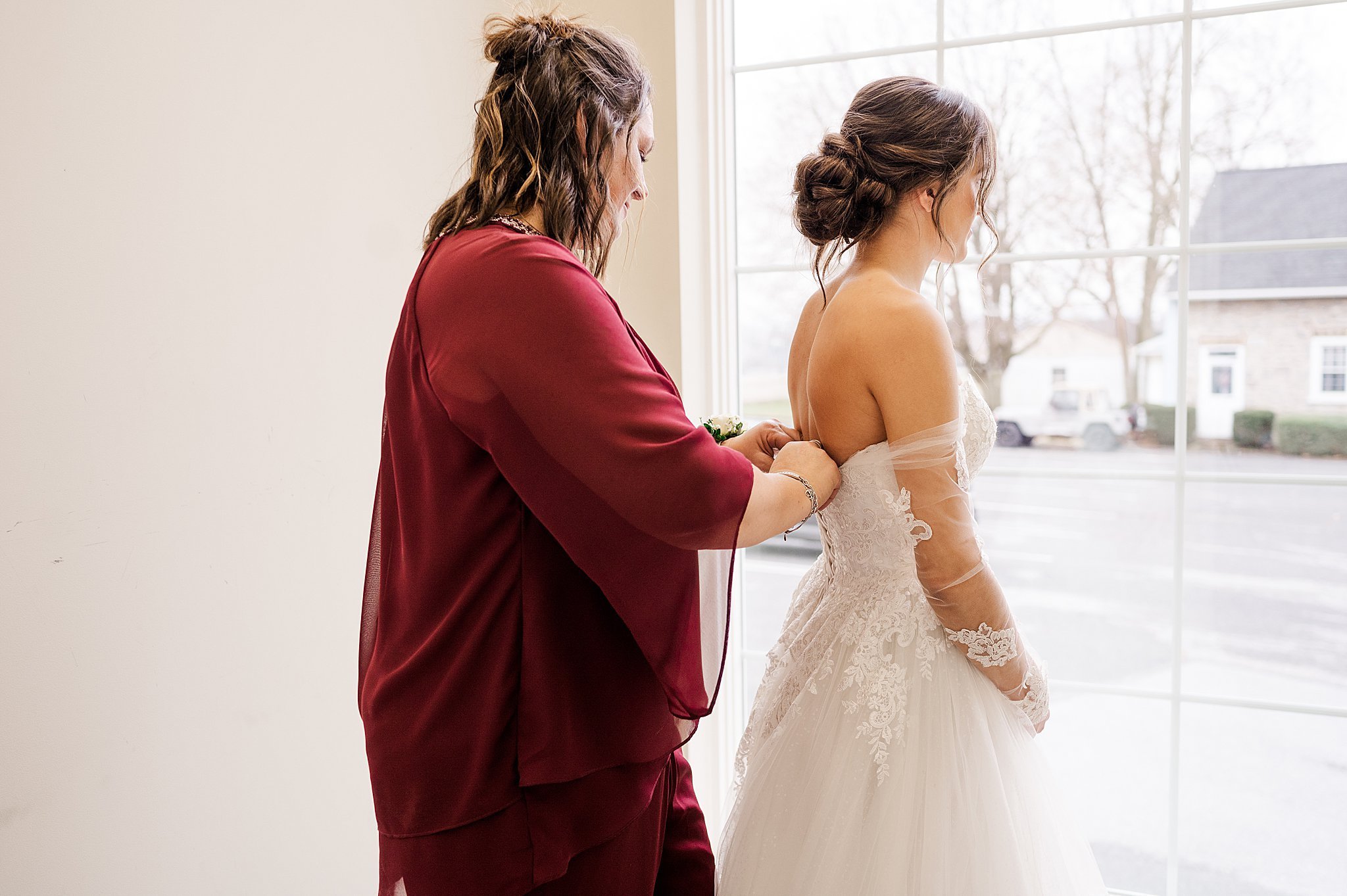 Mellinger Mennonite church Winter Wonderland Wedding Lancaster PA