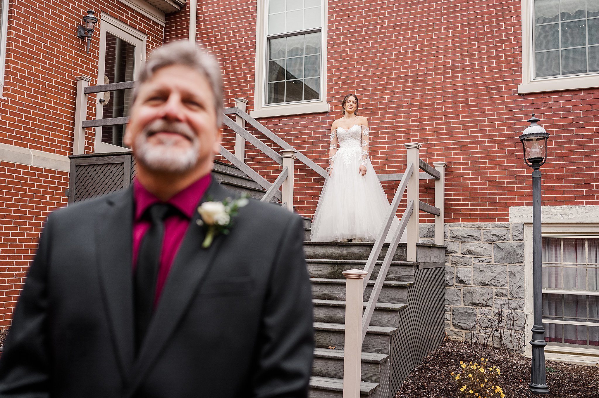 Mellinger Mennonite church Winter Wonderland Wedding Lancaster PA