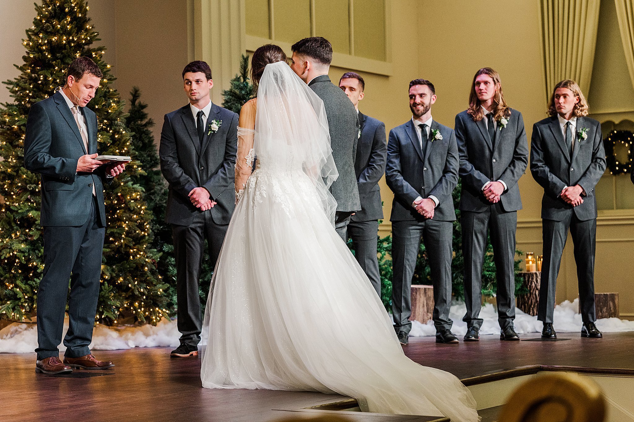 Mellinger Mennonite church Winter Wonderland Wedding Lancaster PA