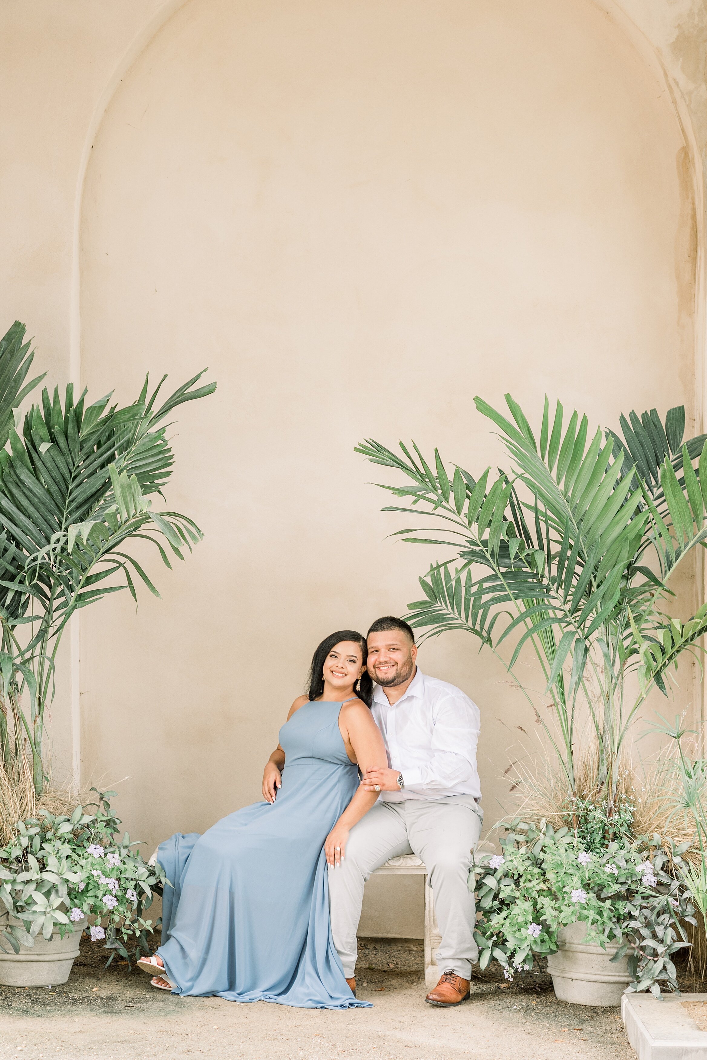 Longwood Gardens Kennett Square PA Rainy Summer Engagement Session