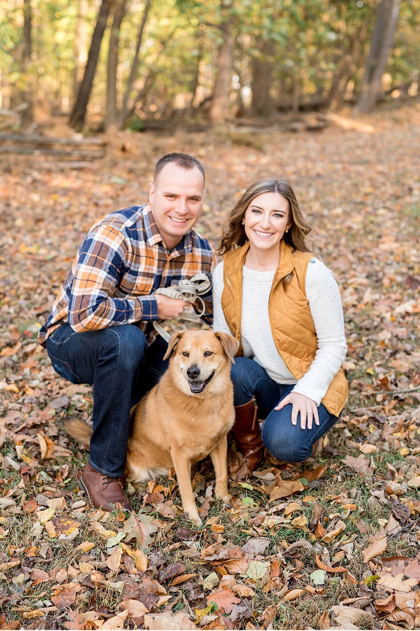 Valley Forge National Park Fall Engagement Session with Dog