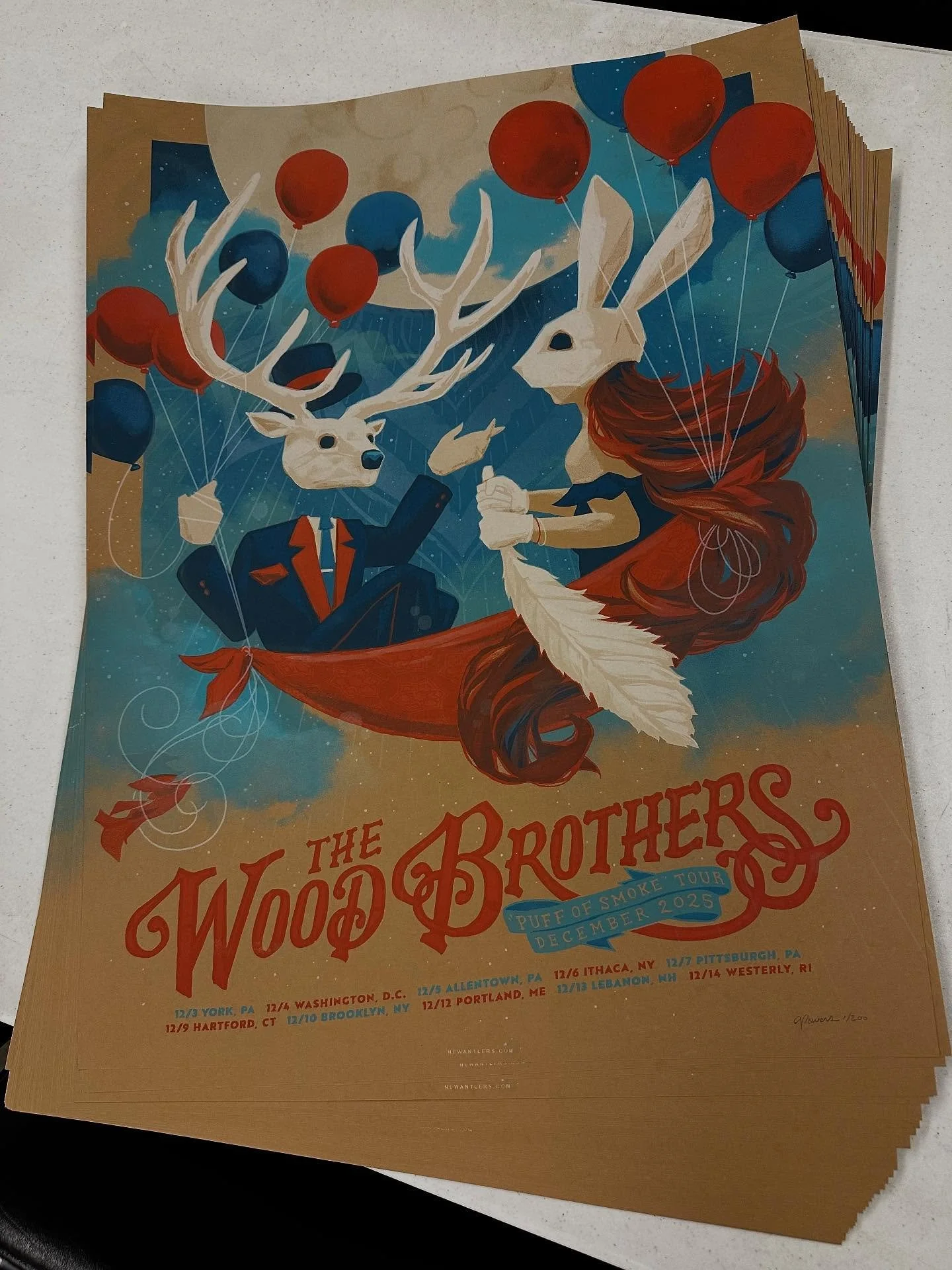 If you&rsquo;re coming to see us this month, be sure to grab yourself one of these sweet posters from @aaron.james.powers @newantlers 🎈