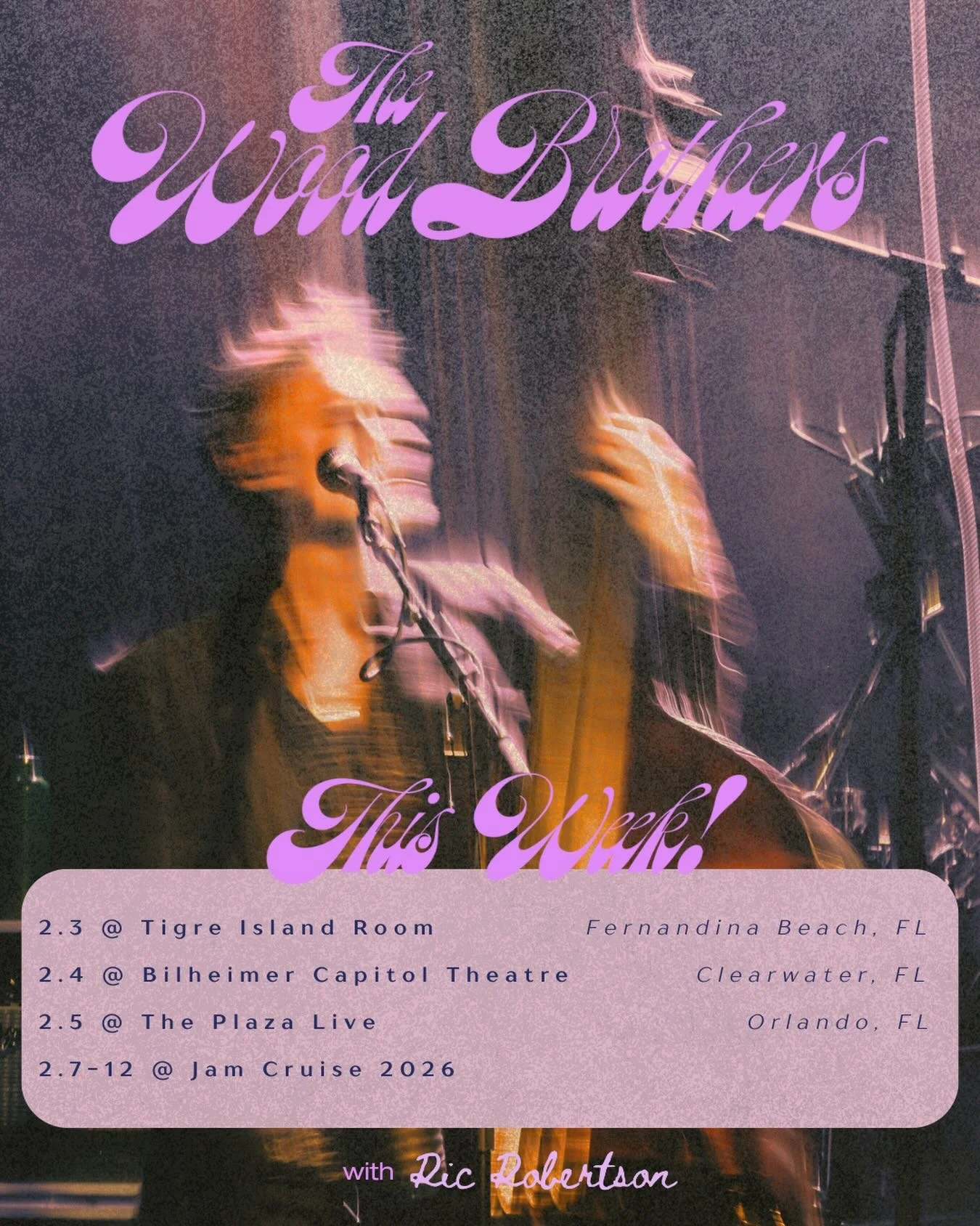 And just like that it&rsquo;s February! A sold out show at @tigreislandroom room tonight, followed by @bilheimercap @plazaliveorlando &amp; @jamcruise 😎

Photo by @isaac9s