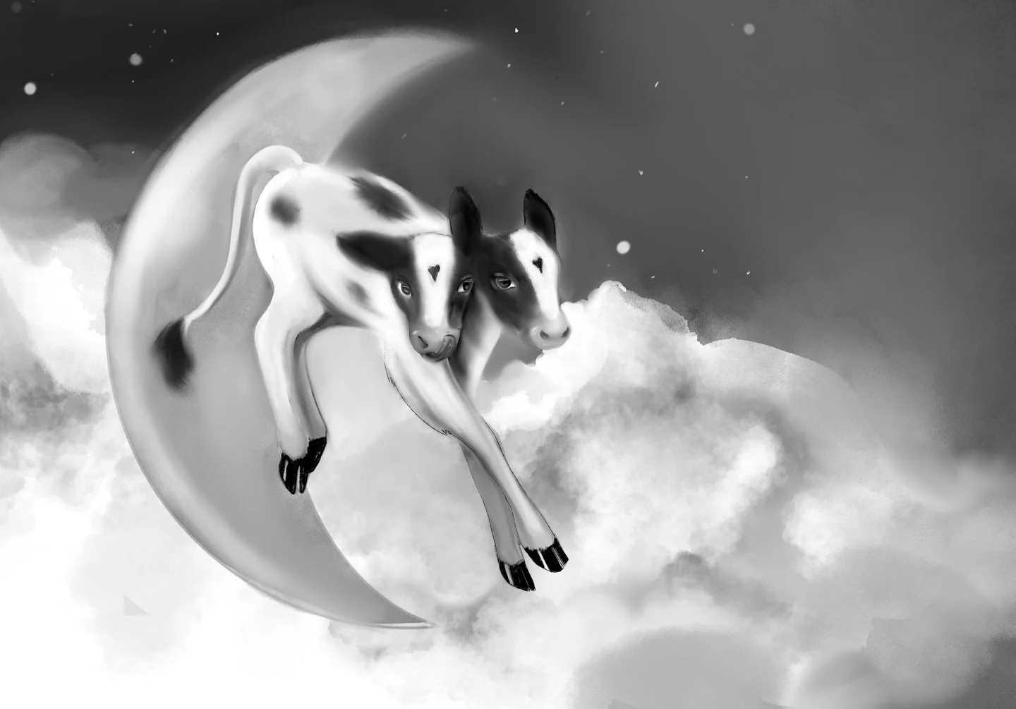 Day 2 your familiar!
An inside joke I&rsquo;ve had with myself for ages has been that a two headed cow is a perfect representation for someone with heavy Taurus and Gemini placements.
The original poem associated with the two headed cow always manage