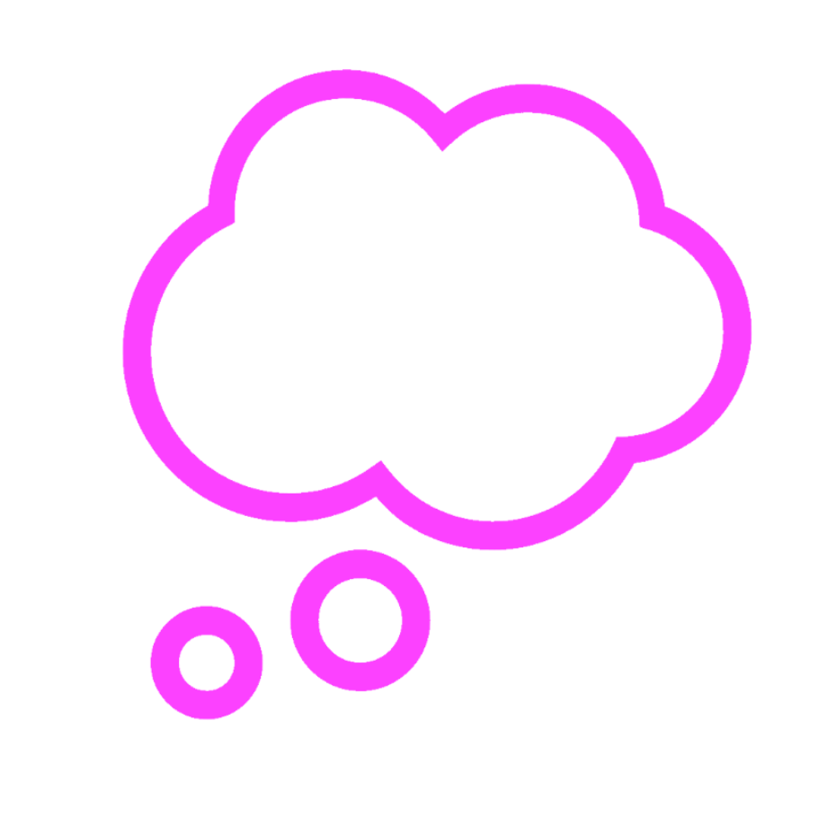 Magenta Thought Bubble Line Drawing