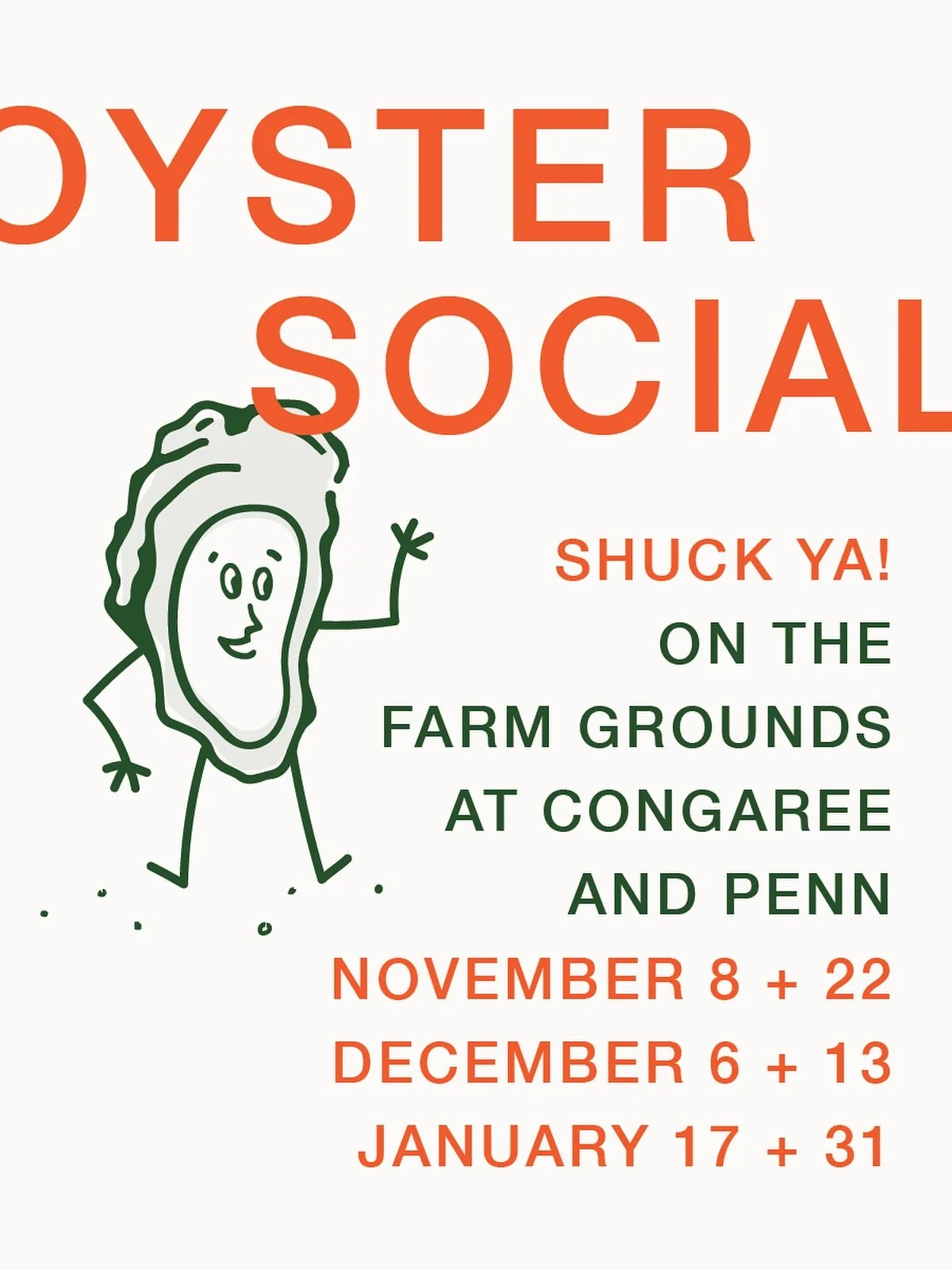 Calling all bivalve lovers! Join us on the farm grounds for a shucking good time. Shuck your own oysters, eat &lsquo;em raw or roasted, and enjoy live music and the farm grounds bar.

November 8 + 22
December 6 + 13 
January 17 + 31
⠀⠀⠀⠀⠀⠀⠀⠀⠀
THE MEN
