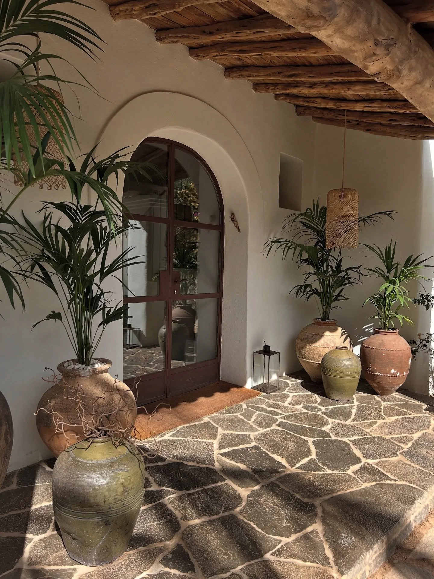 Accessed by a winding stone camino, Fincadelica San Lorenzo sits at the head of a sheltered rural valley. 
The magnificent two-storey home occupies a privileged natural position with far-reaching countryside views across Ibiza’s fertile plains