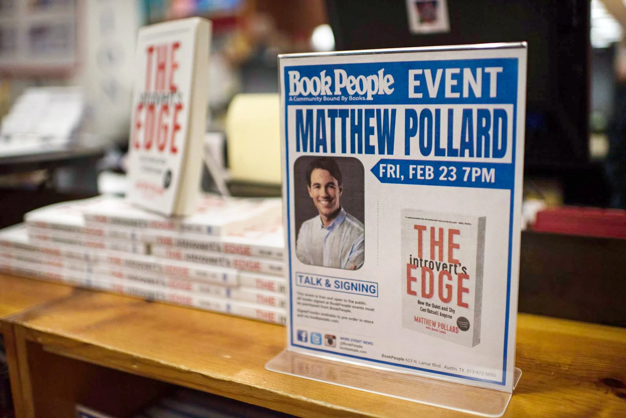 Matthew Pollard's book at an expo