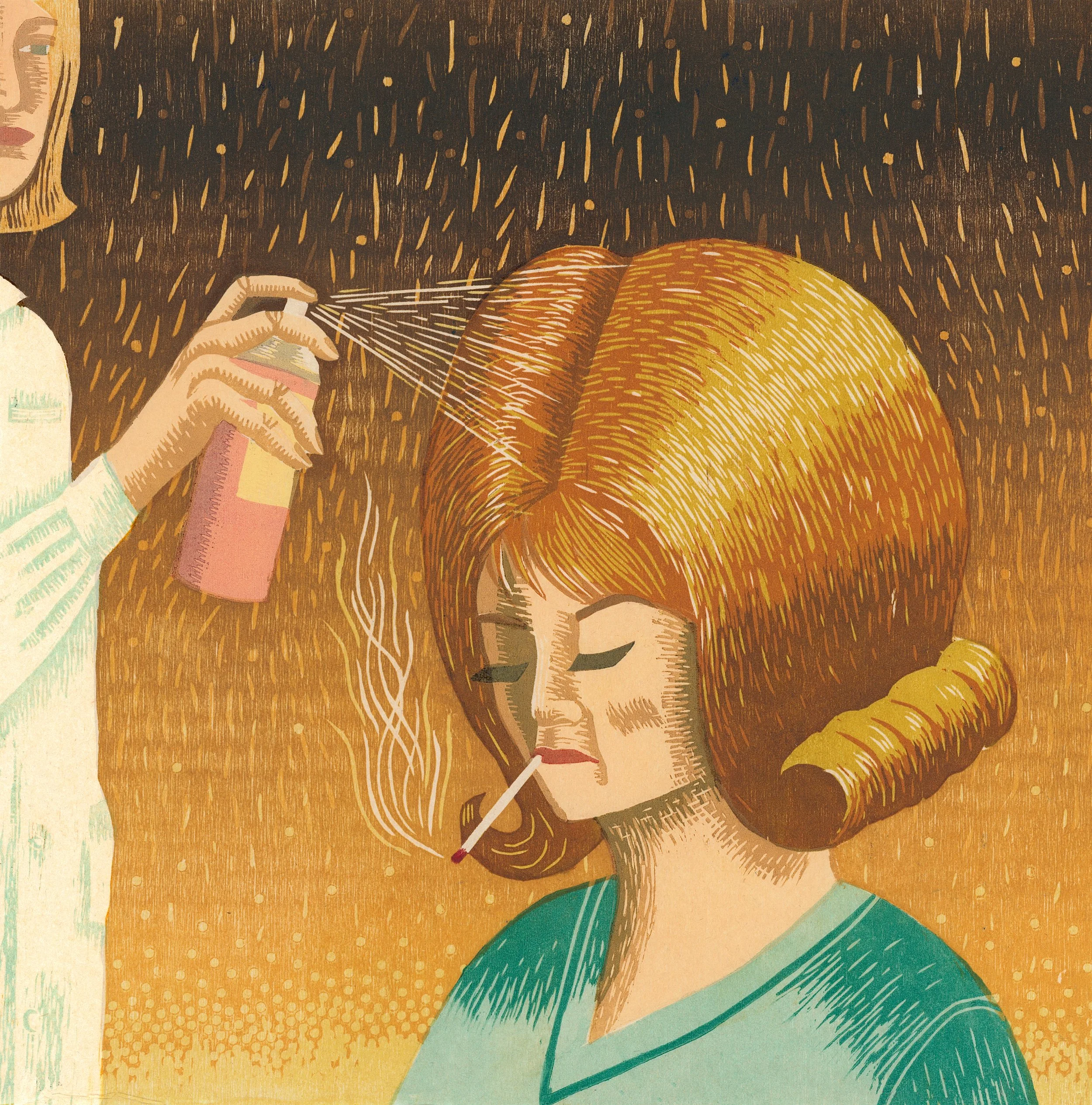 Bouffant: 14" x 14"; Edition of 14