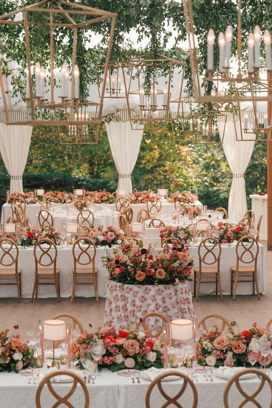 Tented wedding reception designed by Rebecca Rose Events at the Mayflower Inn