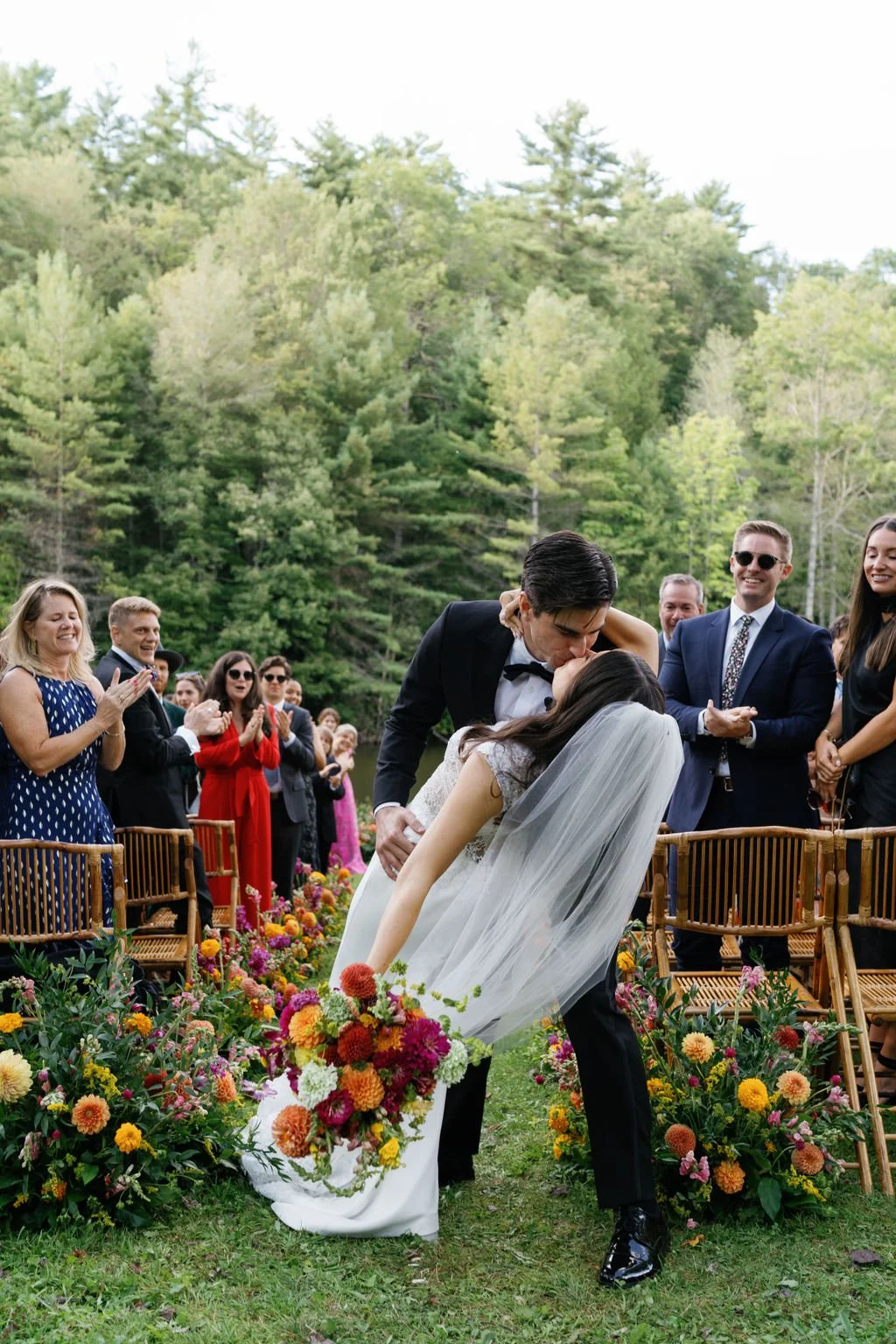 A wedding ceremony at Flat Mountain Farm in Highlands, North Carolina