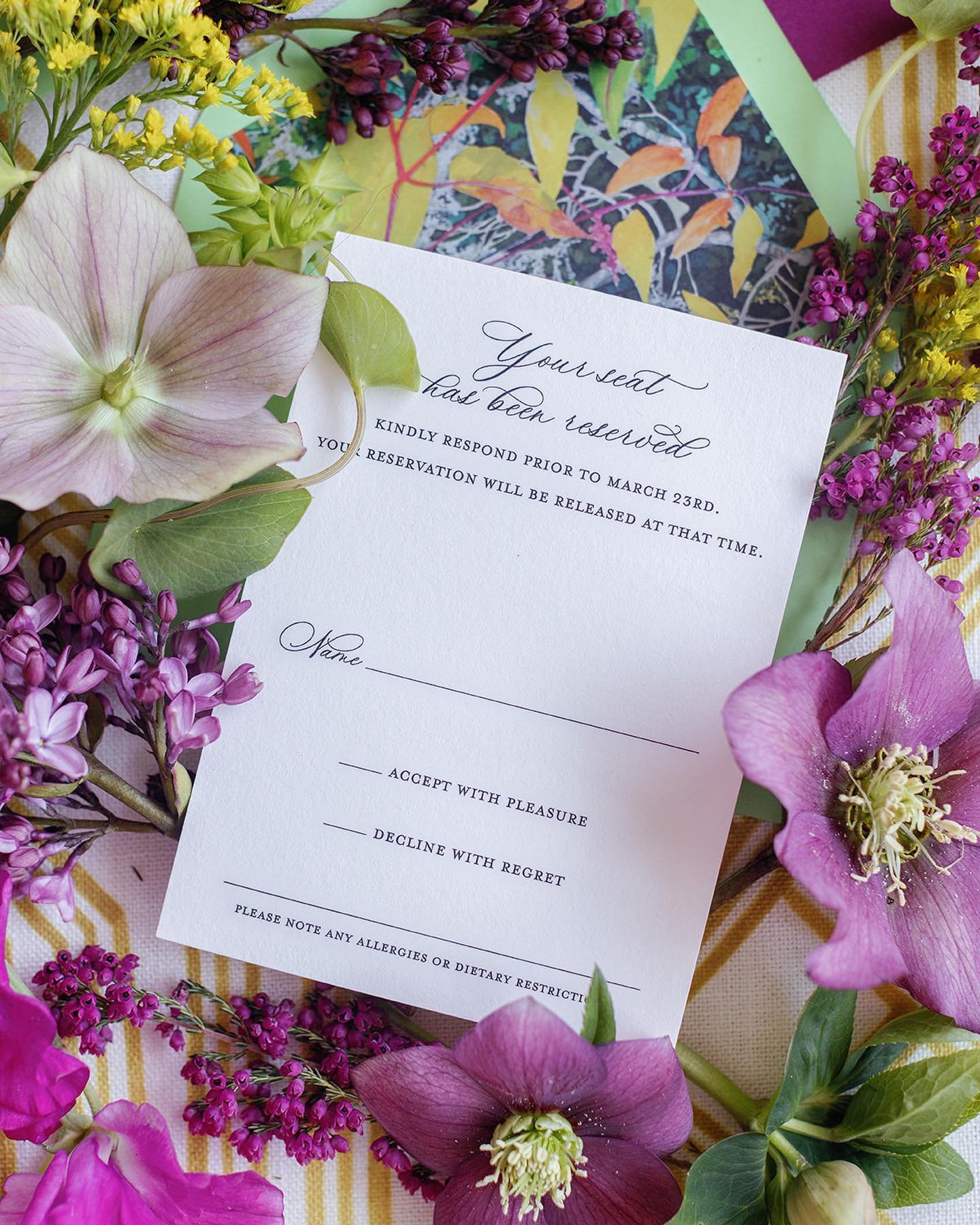 Florals to accent every stationery and gifting detail, one petal at a time. We utilized blooms with vibrant hues of saffron and fuschia to compliment the design of Kristin Chenoweth&rsquo;s &ldquo;I&rsquo;m No Philosopher, But I Got Thoughts&rdquo; b